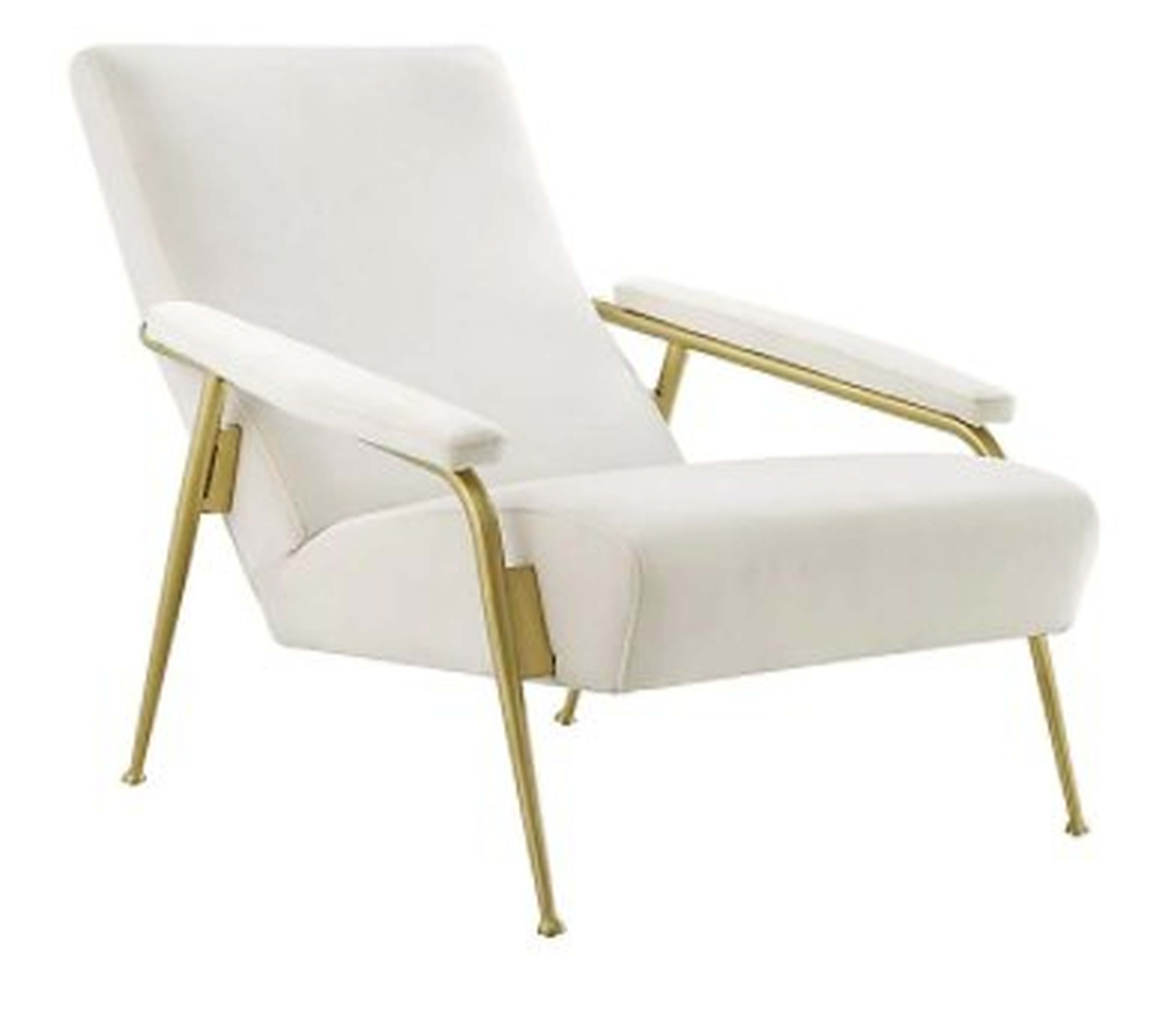 Abbey Velvet and Brushed Gold Armchair - Style # 80N08 - Lamps Plus