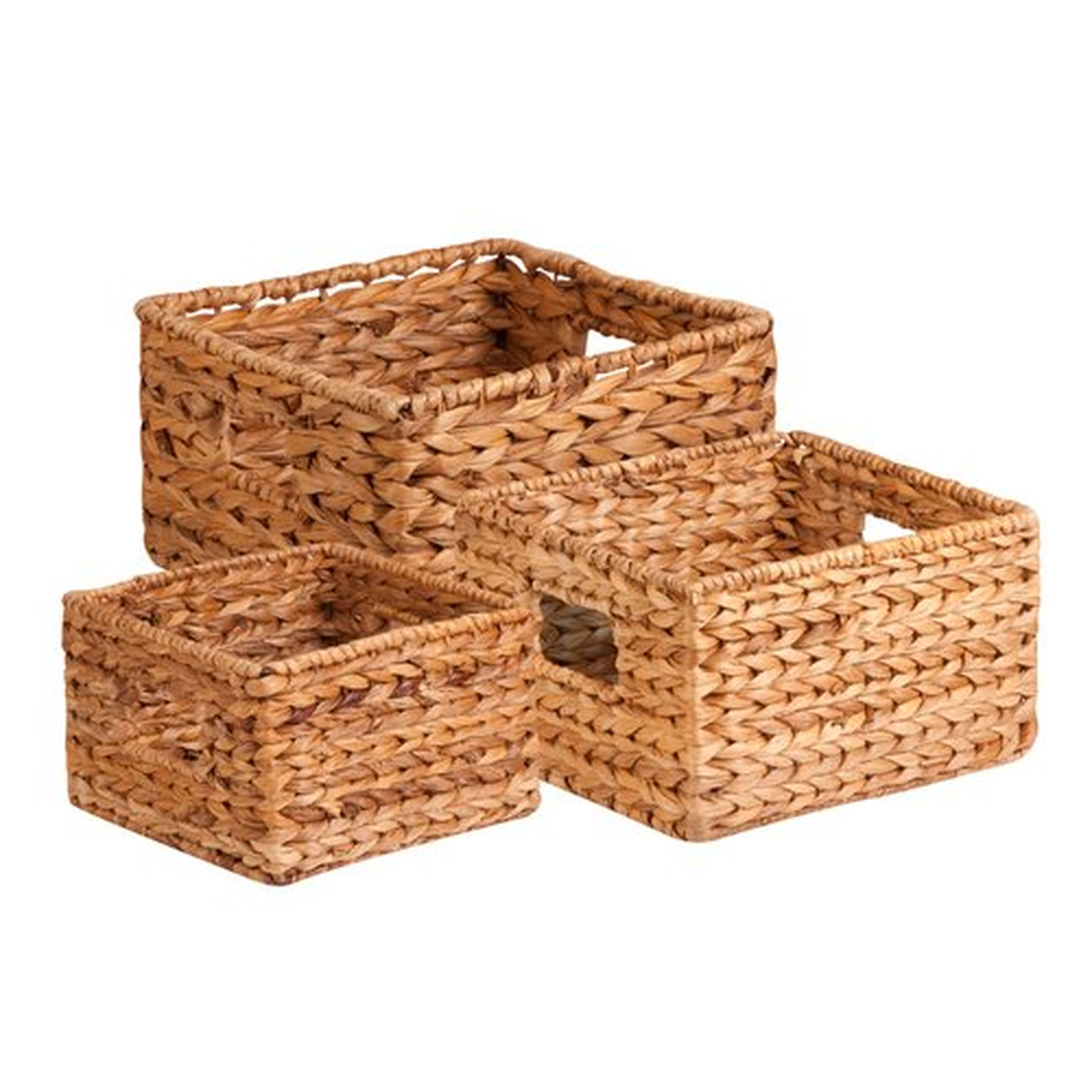3 Piece Wicker/Rattan Basket Set - Wayfair