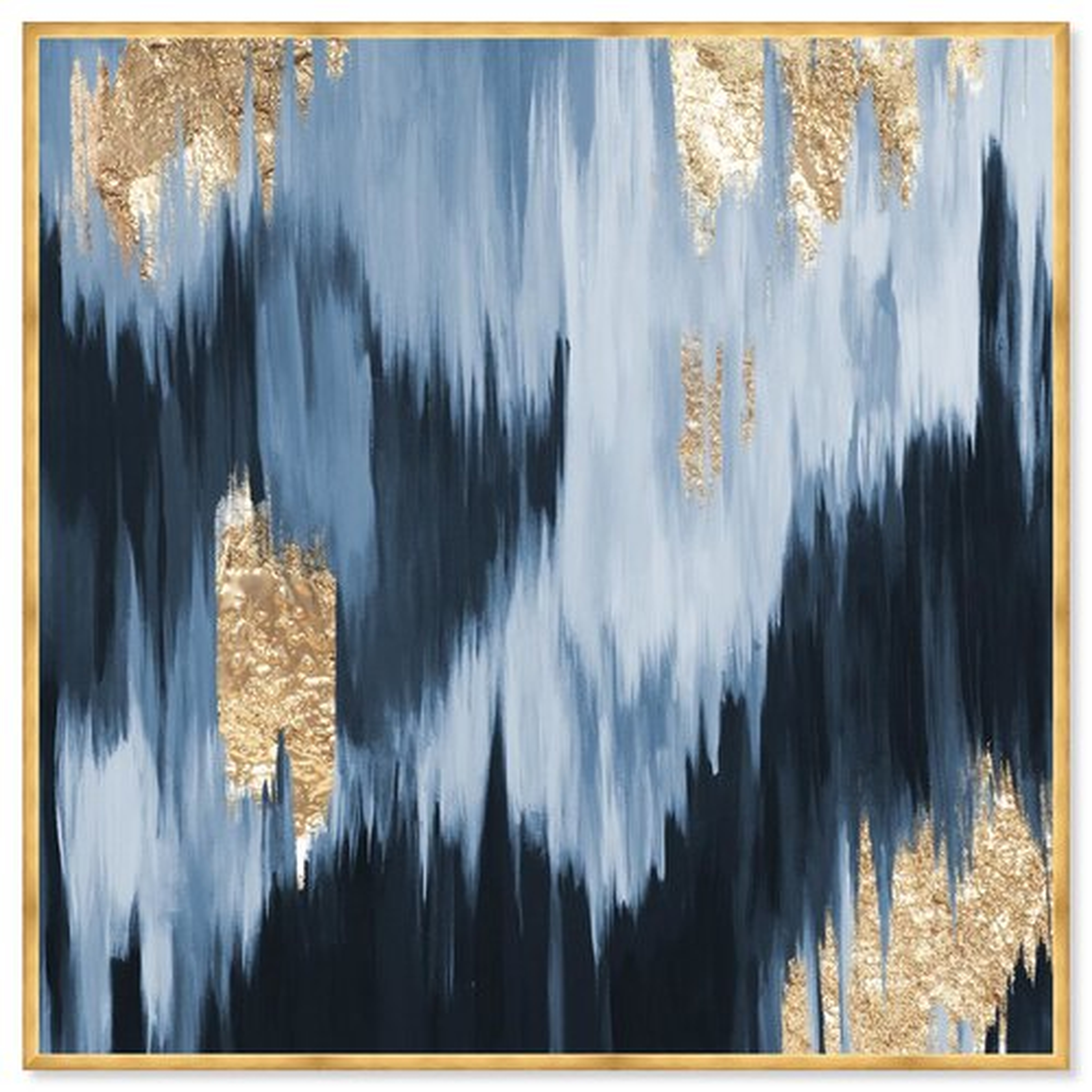 Abstract Gold Blue Fall - Picture Frame Graphic Art Print on Paper - Wayfair