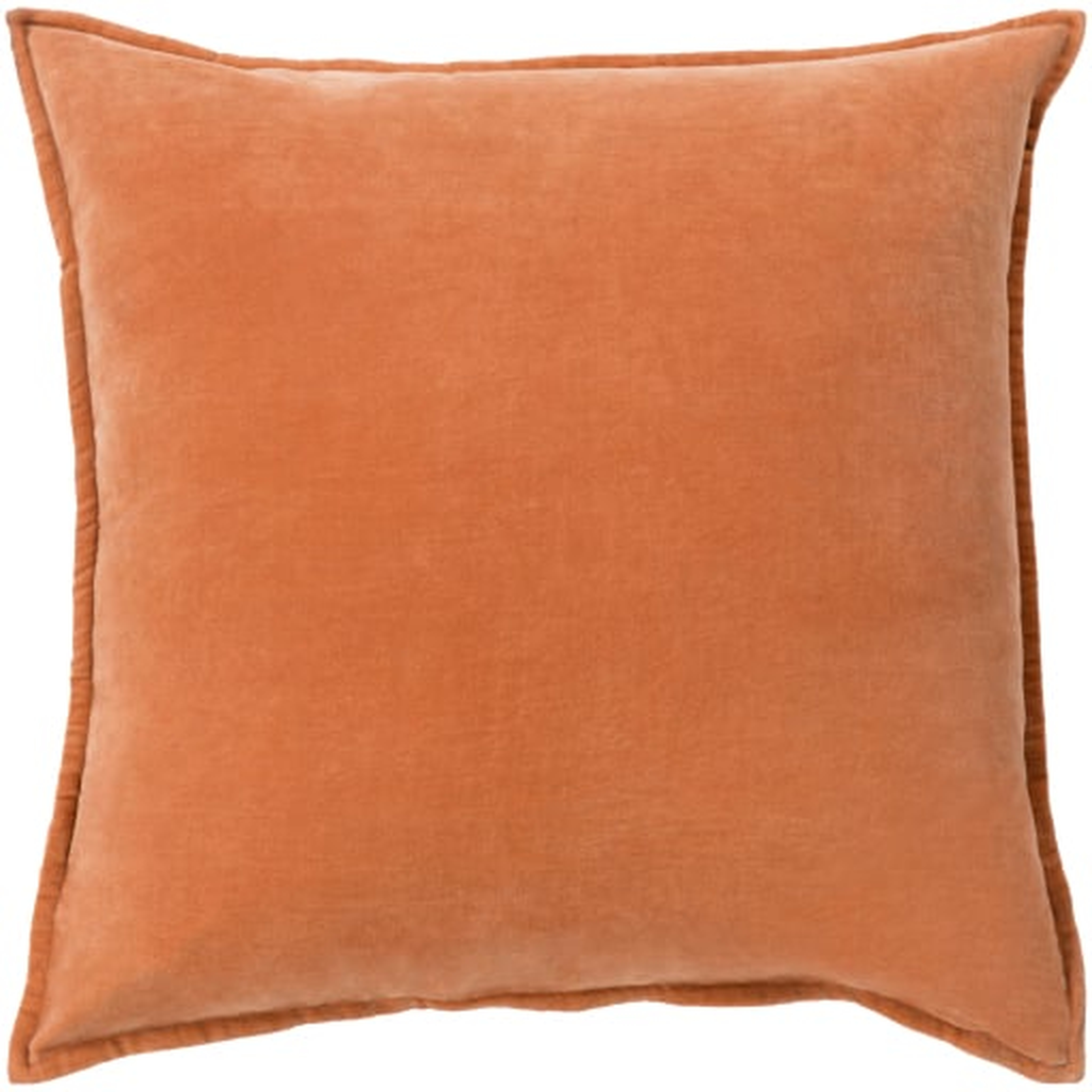 Cotton Velvet Throw Pillow, 18" x 18", with poly insert - Surya