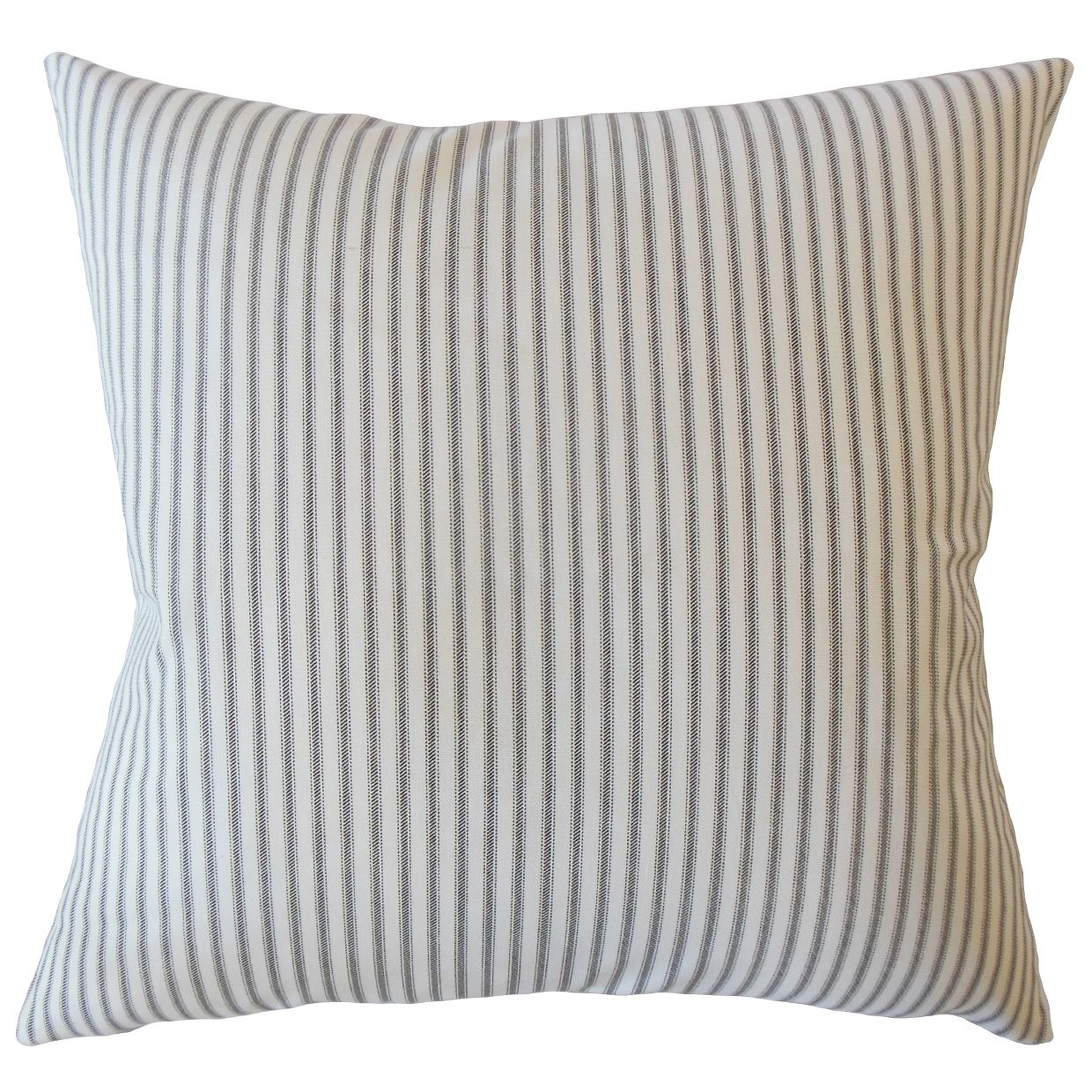 Ticking Stripe Pillow, Navy, 22" x 22" - Havenly Essentials