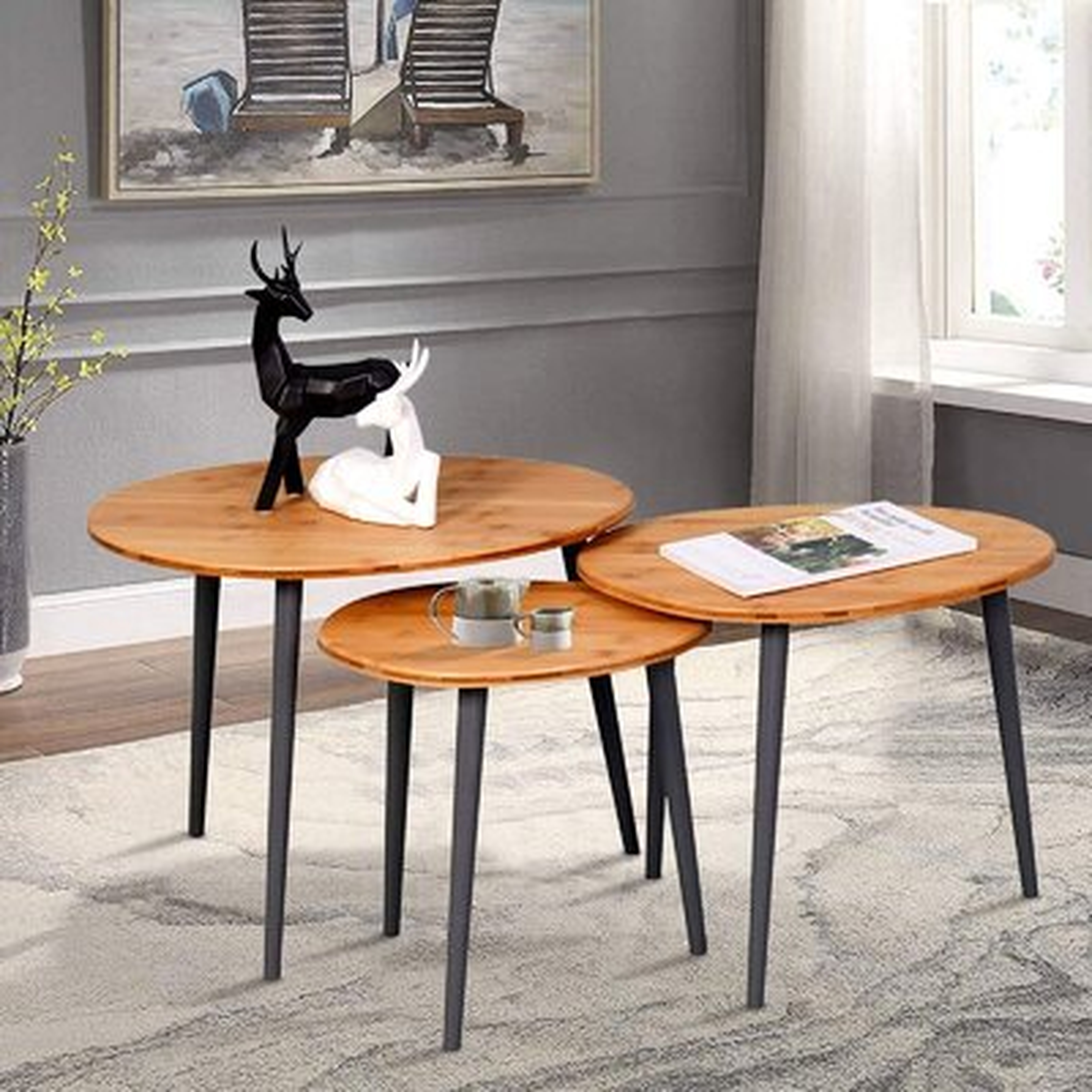Esse Solid Wood 3 Legs 3 Nesting Tables Coffee Table - Wayfair