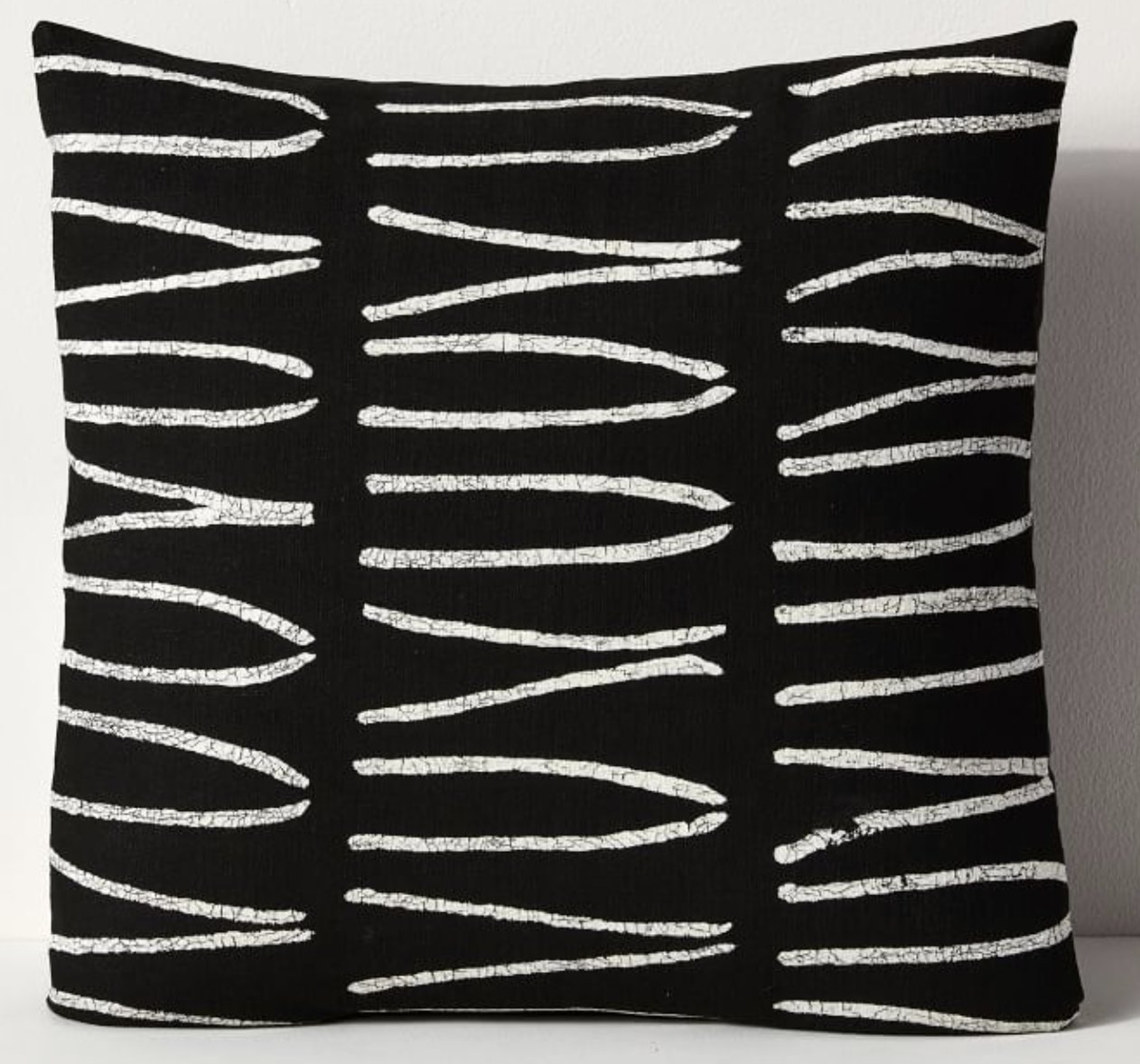 Sadza Batik Pillows, Lines, Black + White - West Elm