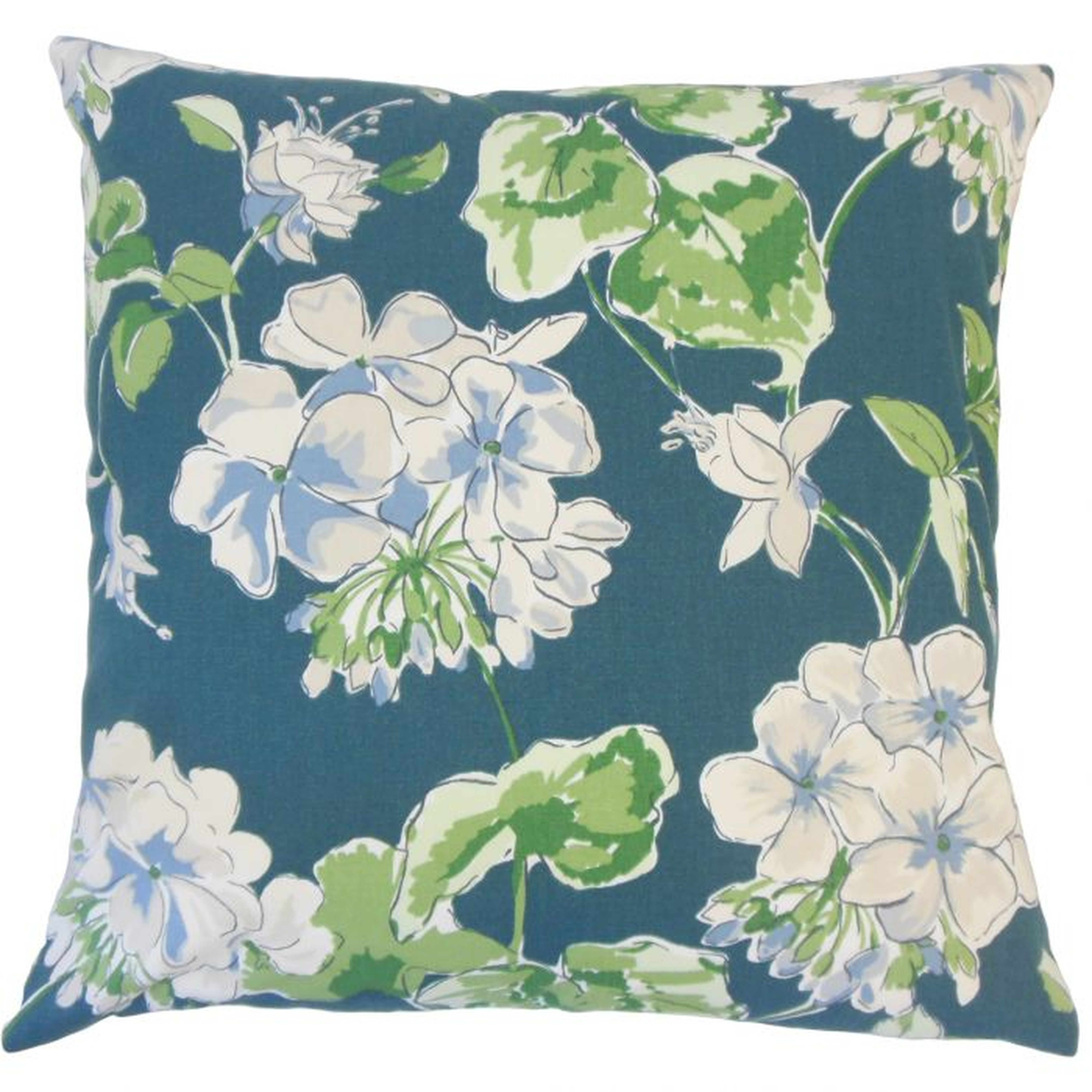 Kaelin Floral Pillow Lagoon - 18" x 18" - Linen & Seam
