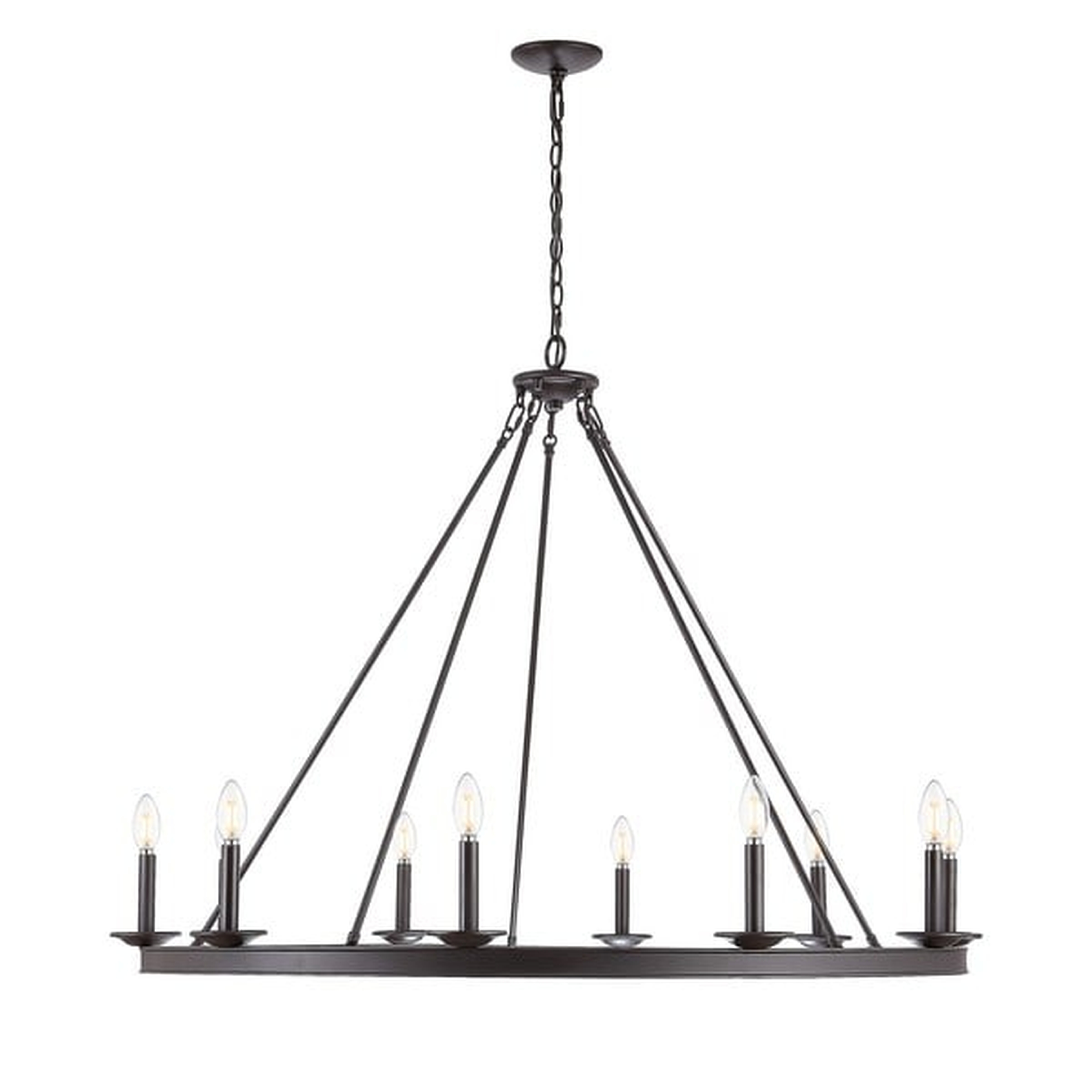 Telta 10Lt 46.5" Chandelier - Oil Rub Bronze - Safavieh - Safavieh