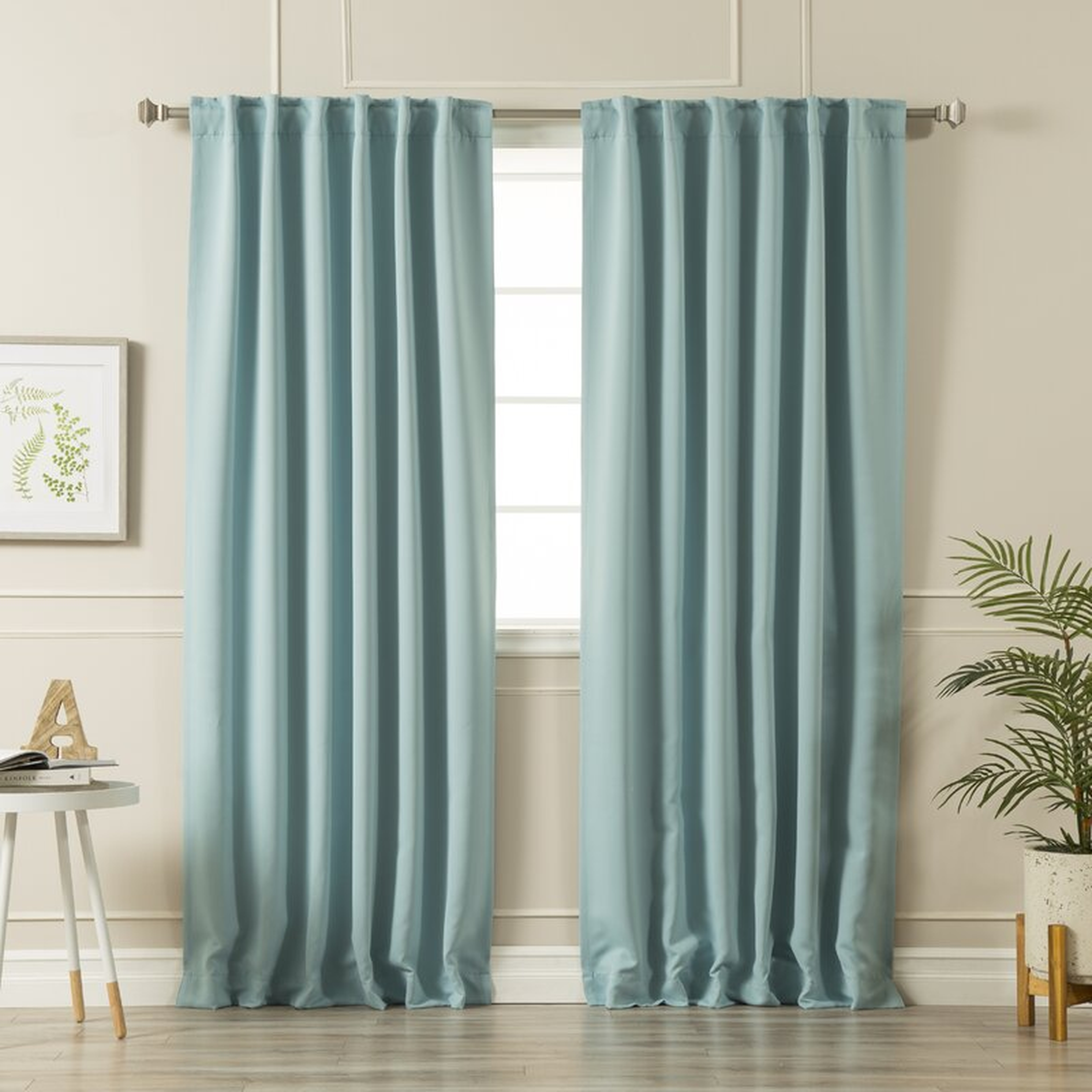 Sweetwater Solid Blackout Thermal Rod Pocket Double Curtains (Set of 2) - Wayfair