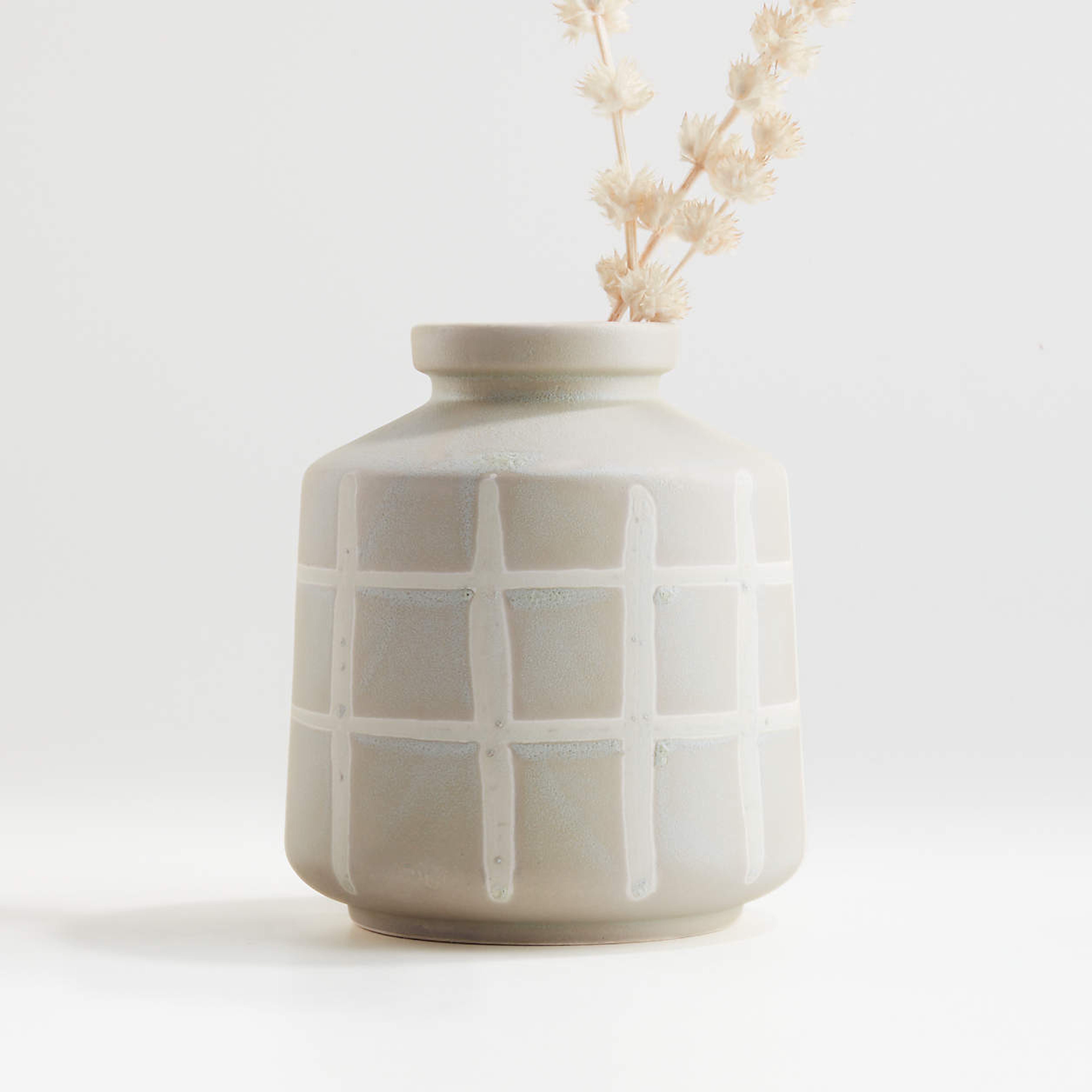 Cappilla Sage and White Grid Vase - Crate and Barrel