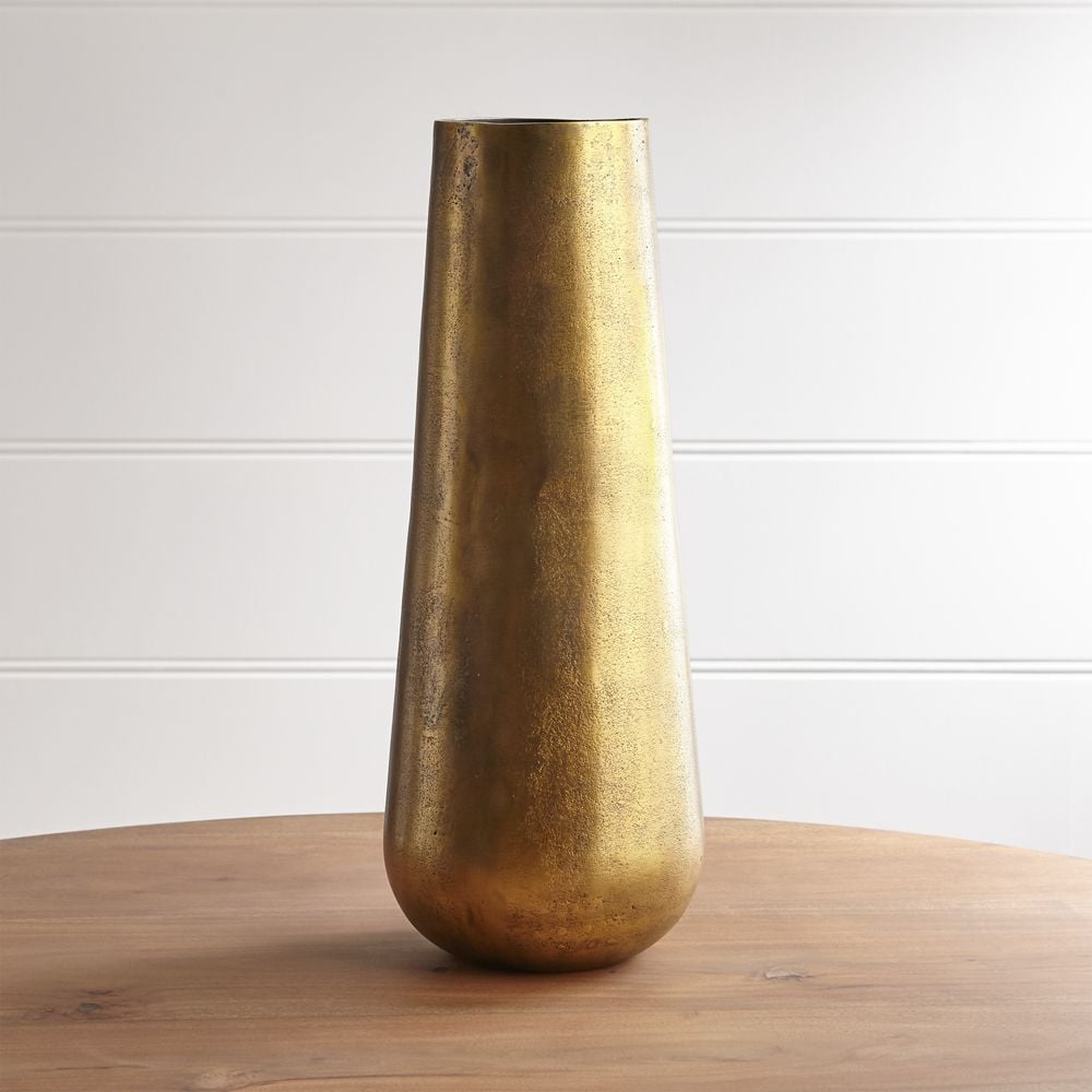 Element Metal Antiqued Brass Vase - NO LONGER AVAILABLE - Crate and Barrel