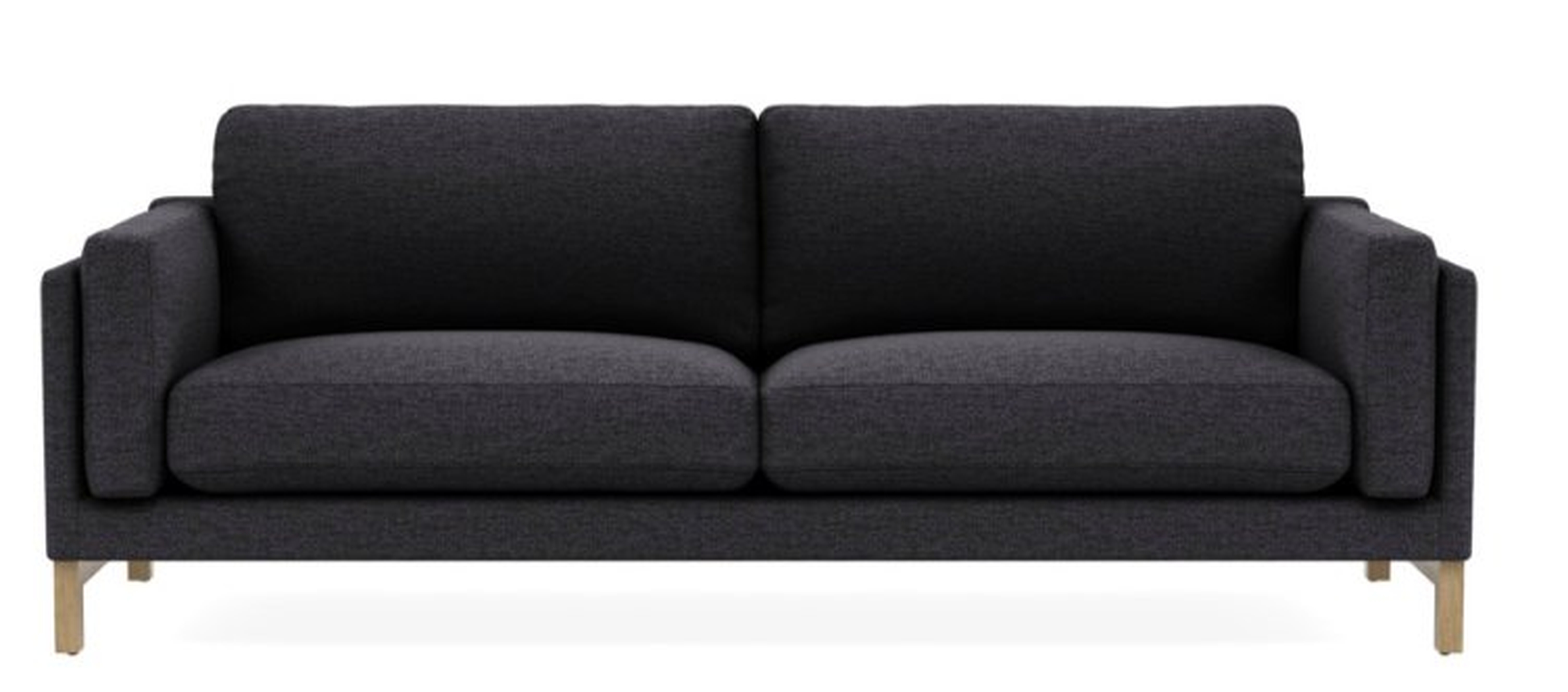 GABY 2-Seat Sofa / 96" / Coal / White Wash Oak / - Interior Define