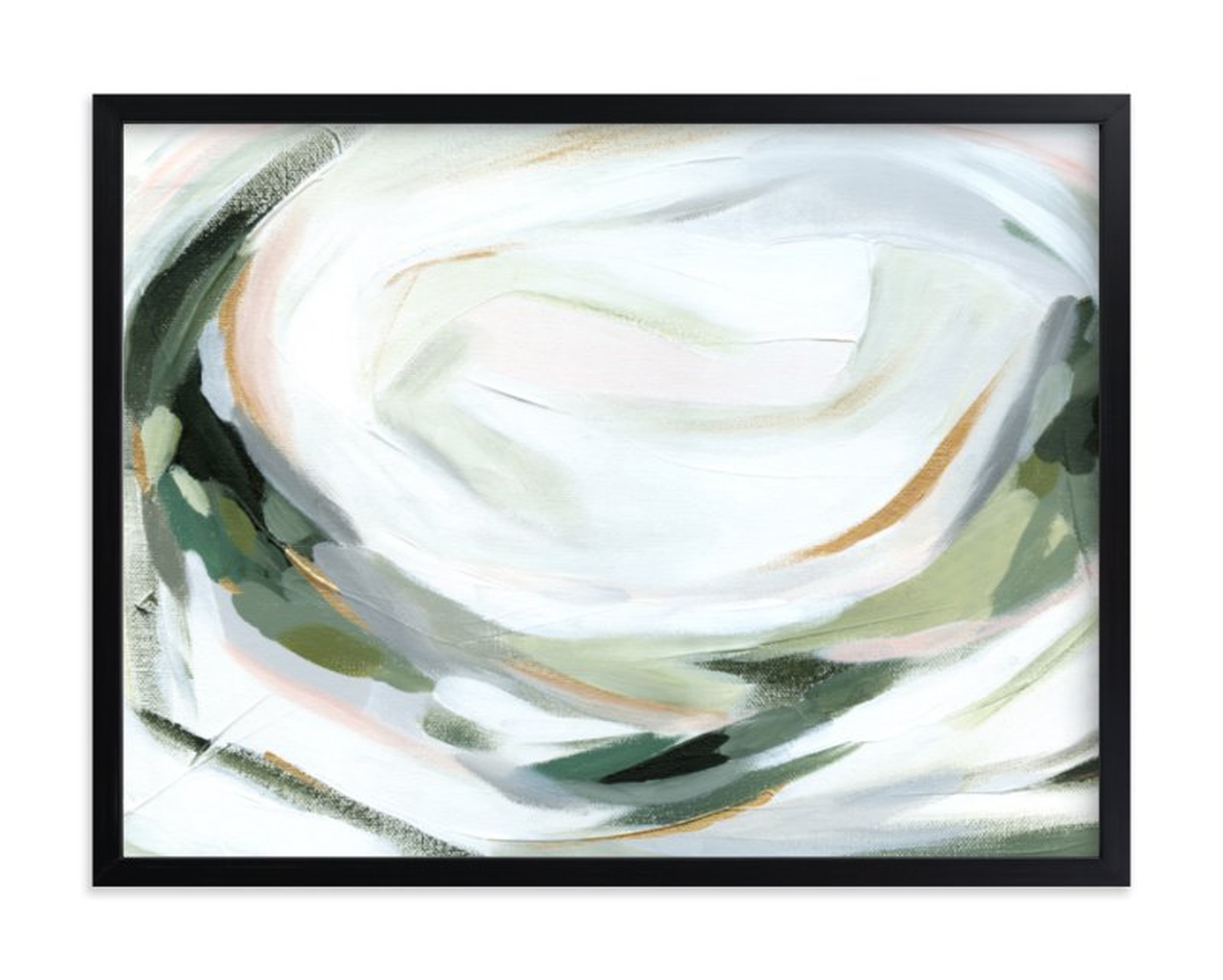 Abstract Laurel  FRAMED ART PRINT-  18" X 24"- Rich Black Wood Frame - Minted