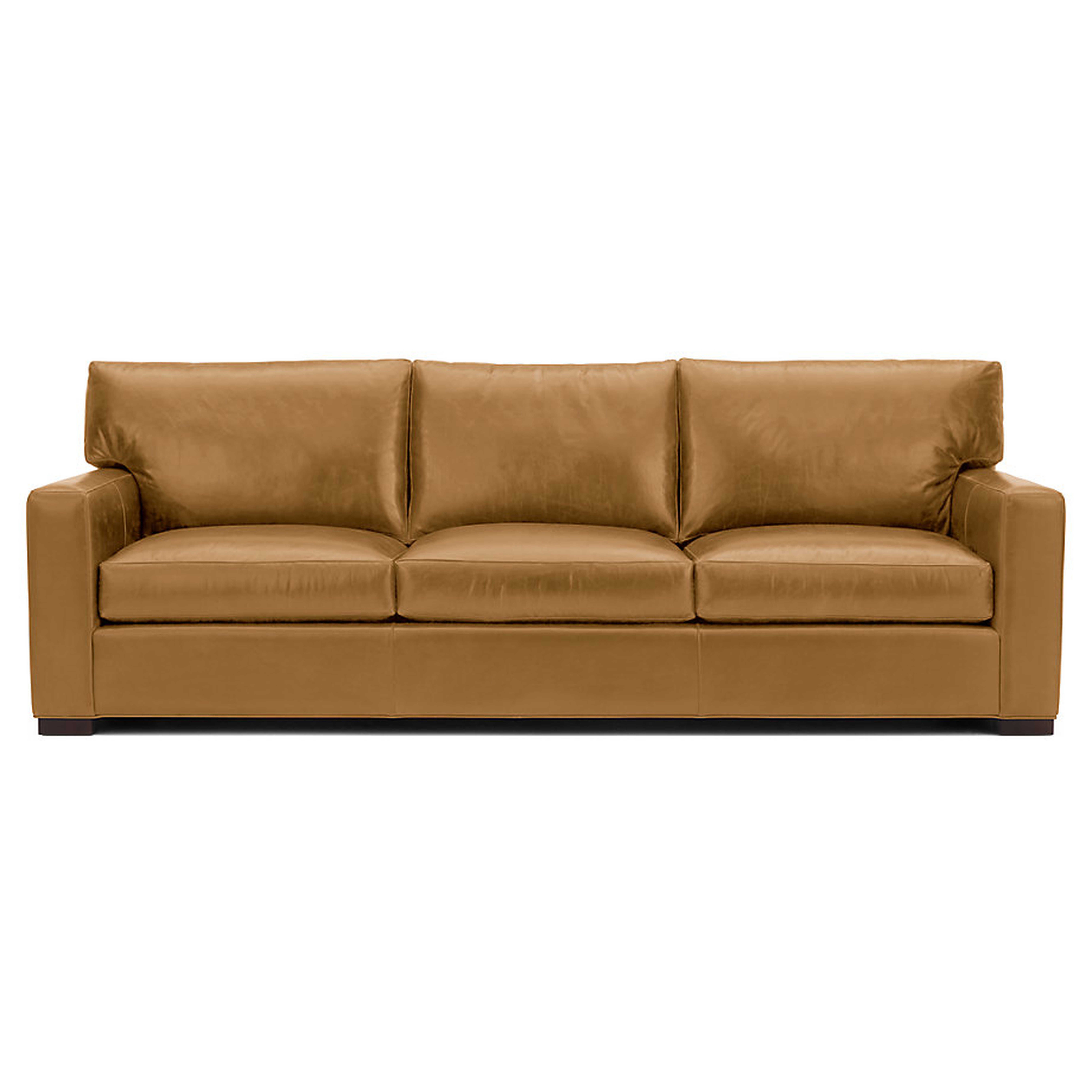 Axis II Leather 3-Seat 105" Grande Sofa-Libby Amaretto;Hickory - Crate and Barrel