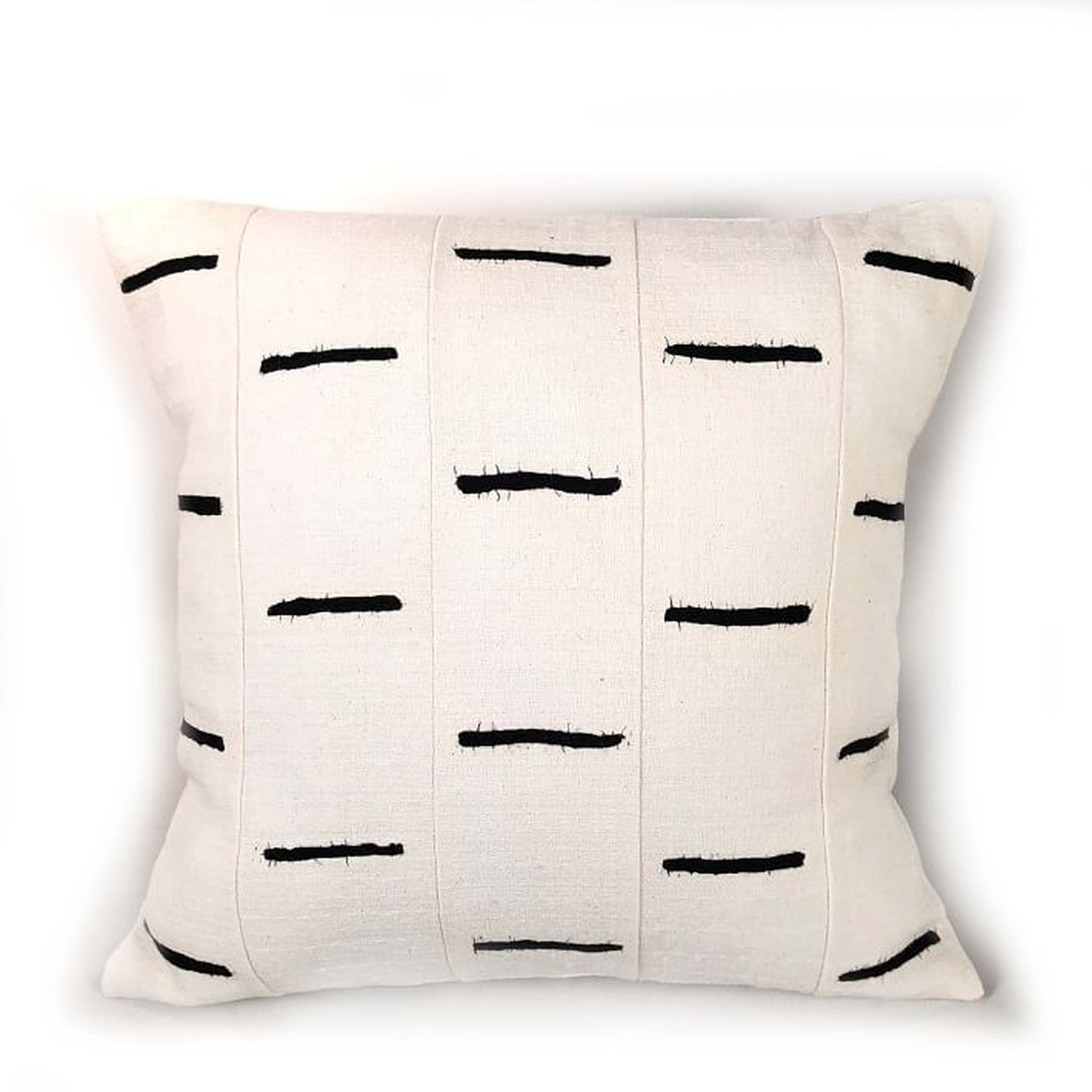 Tonga Pillow Cover - Black Dashes - West Elm