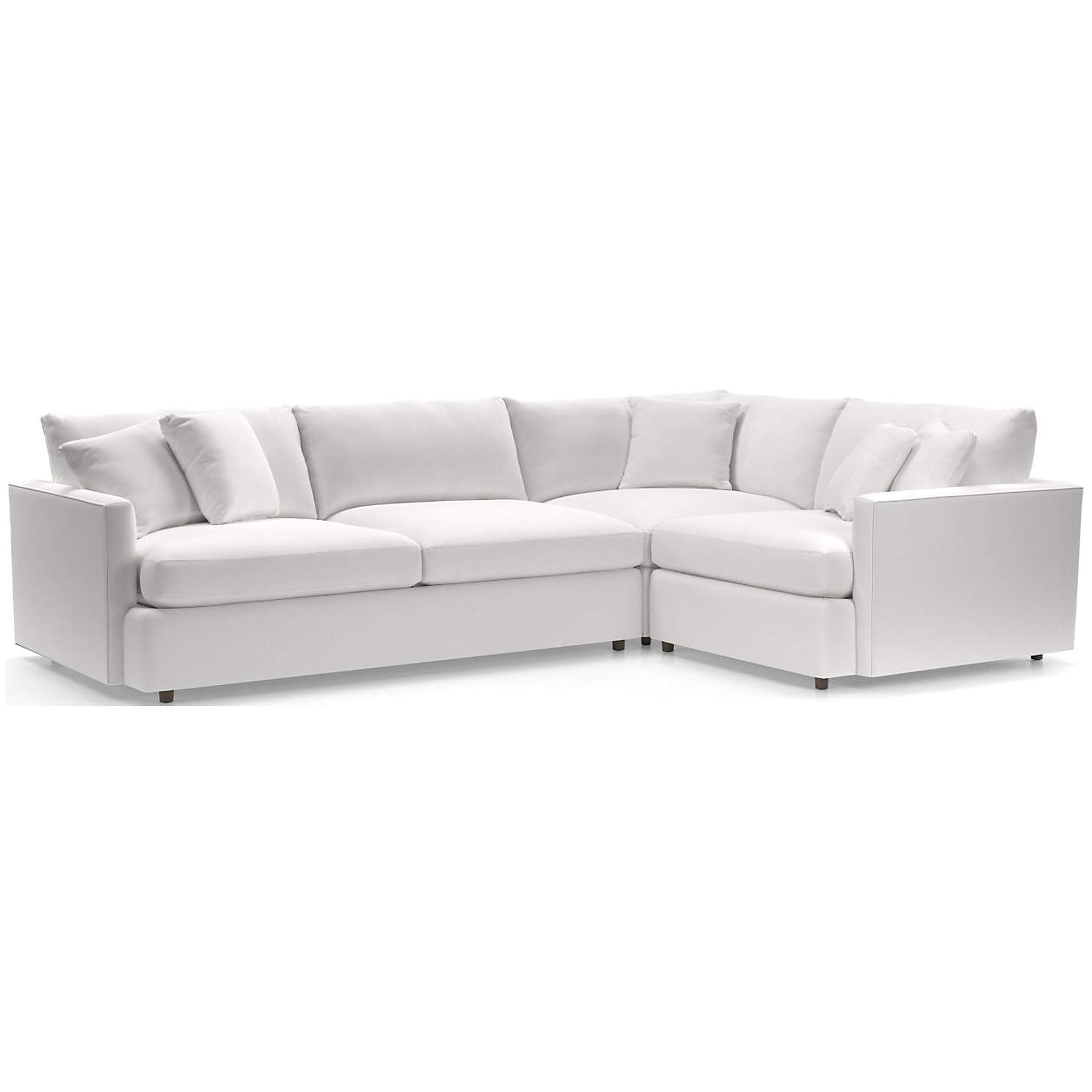 Lounge 3-Piece Sectional-View, White - Crate and Barrel