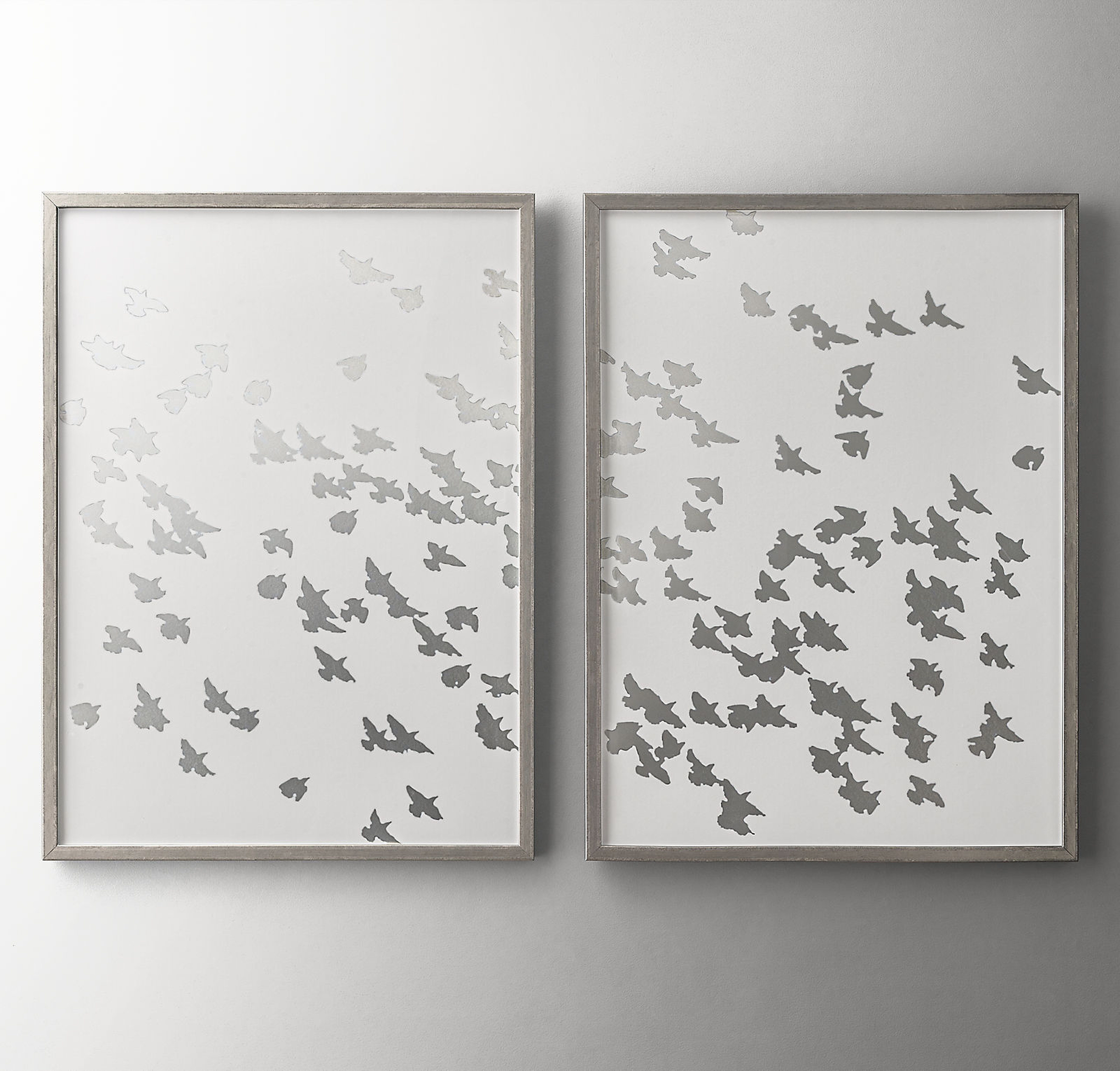 BIRDS IN FLIGHT FOIL ART SET - PEWTER - RH Baby & Child