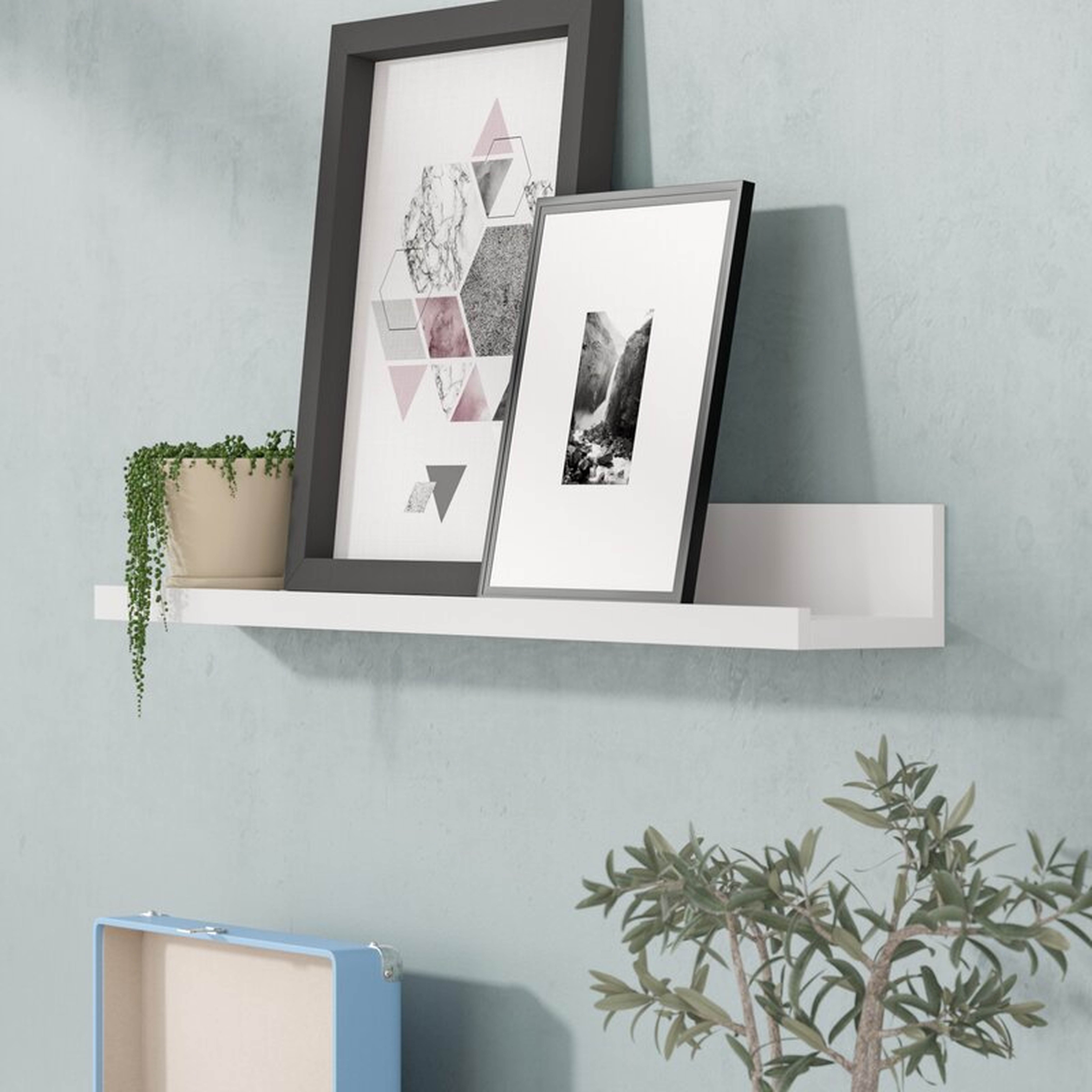 3.5" H x 72" W 4.5" D White Picture Ledge Wall Shelf - Wayfair