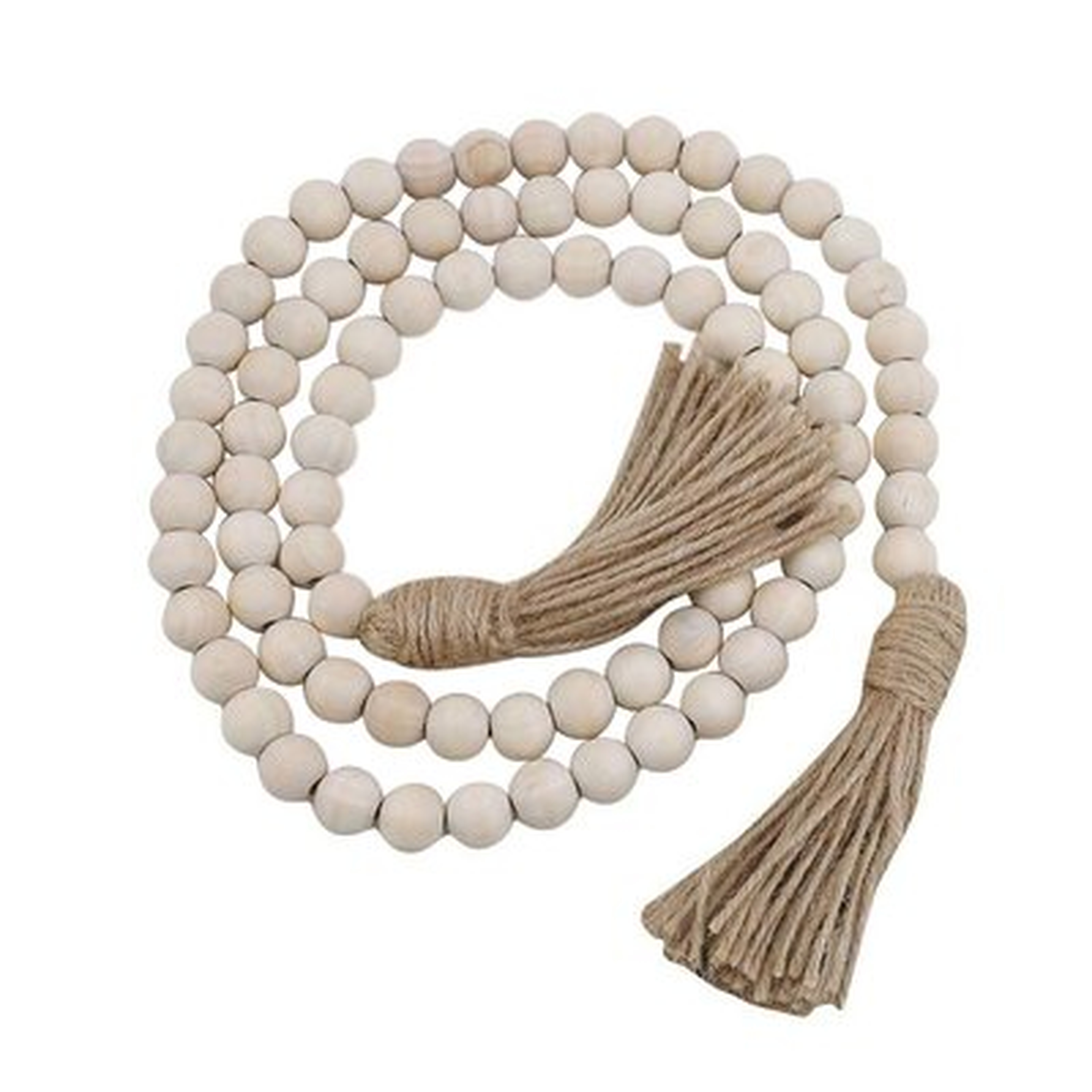 Rural Style Wooden Beads Linen Rope Tassels Ornament Pendant Wedding Party Decor - Wayfair