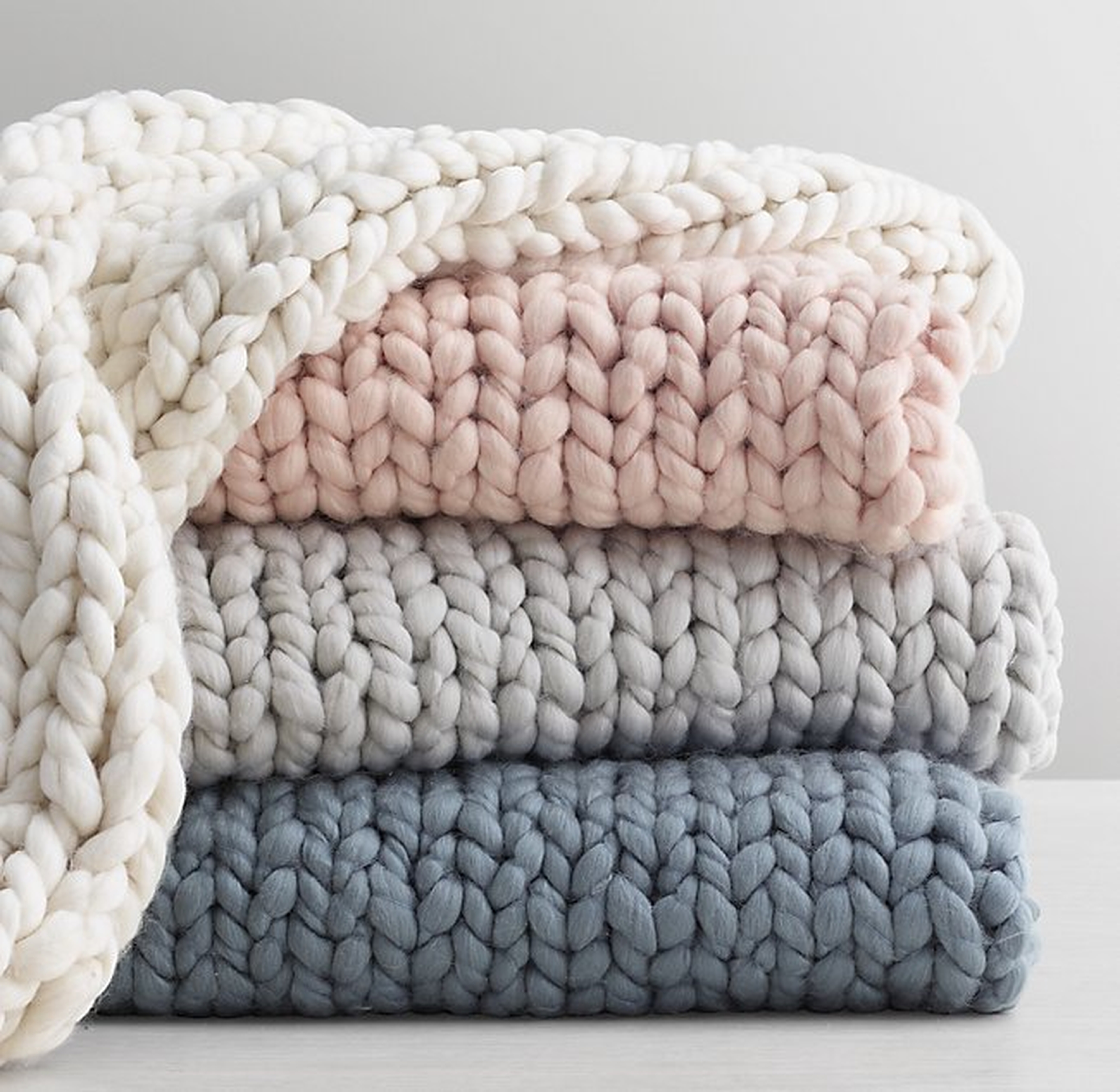 CHUNKY HAND-KNIT BED THROW - RH Baby & Child