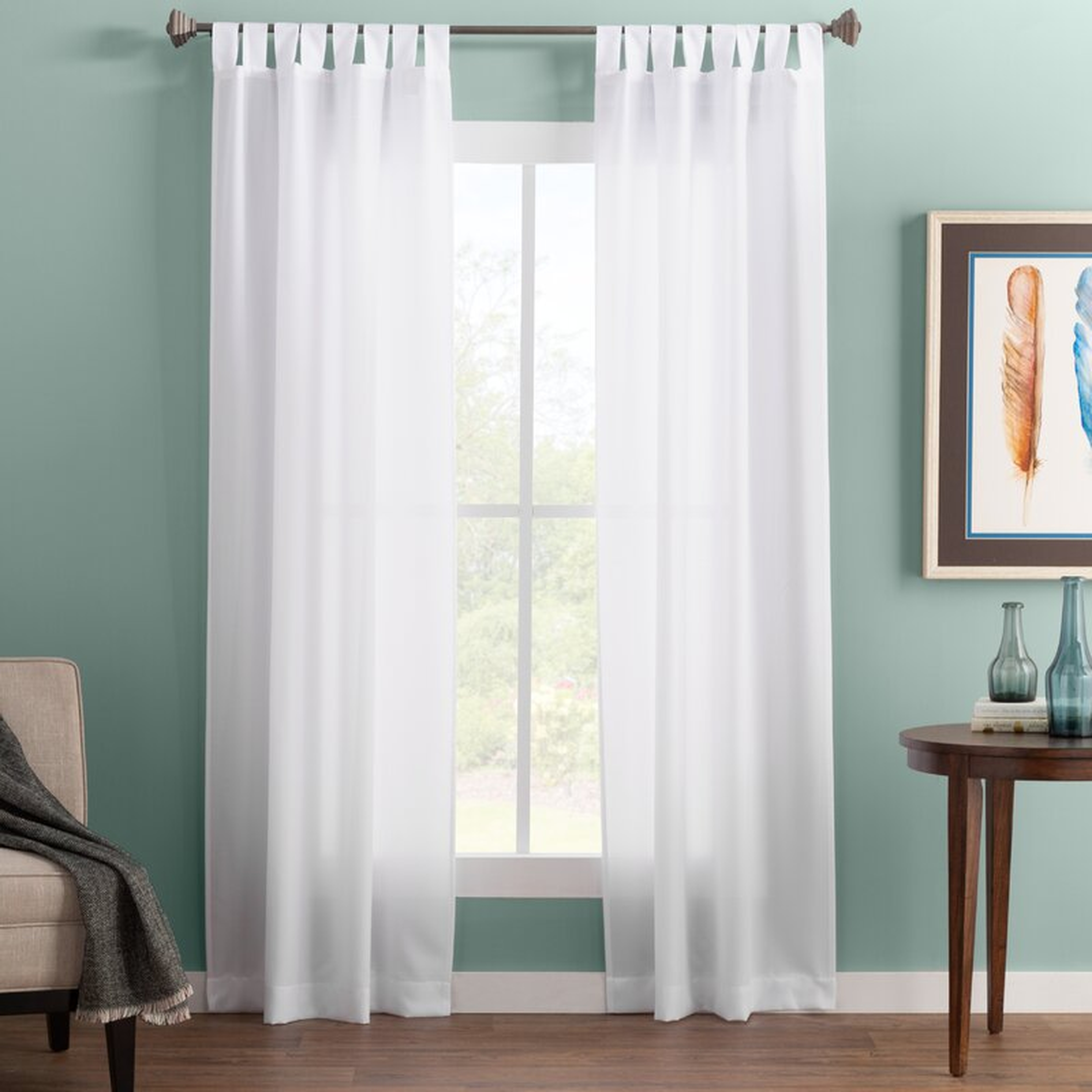 Wayfair Basics® Solid Color Semi-Sheer Thermal Tab Top Single Curtain Panel - Wayfair