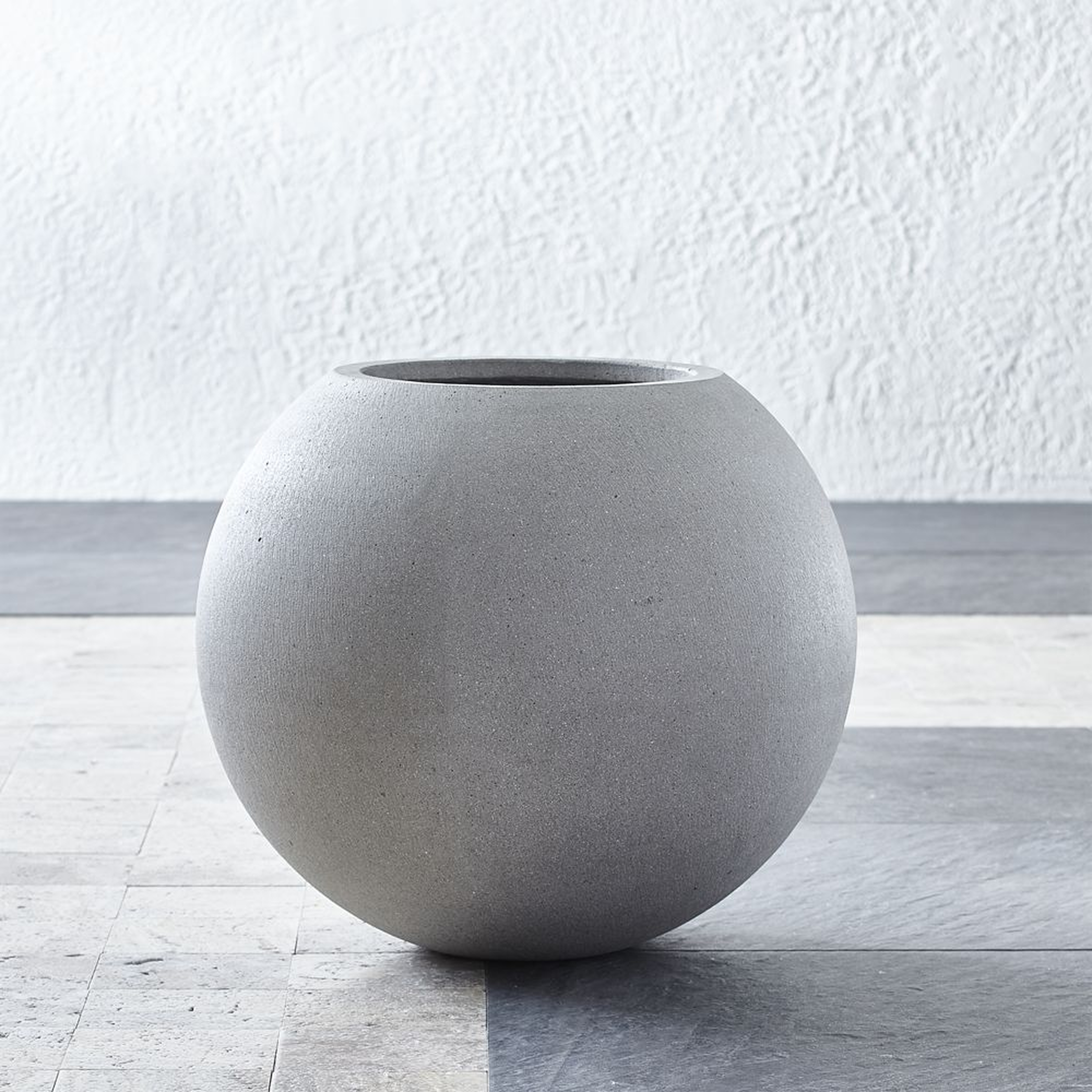 Sphere Small Light Grey Planter - Crate and Barrel