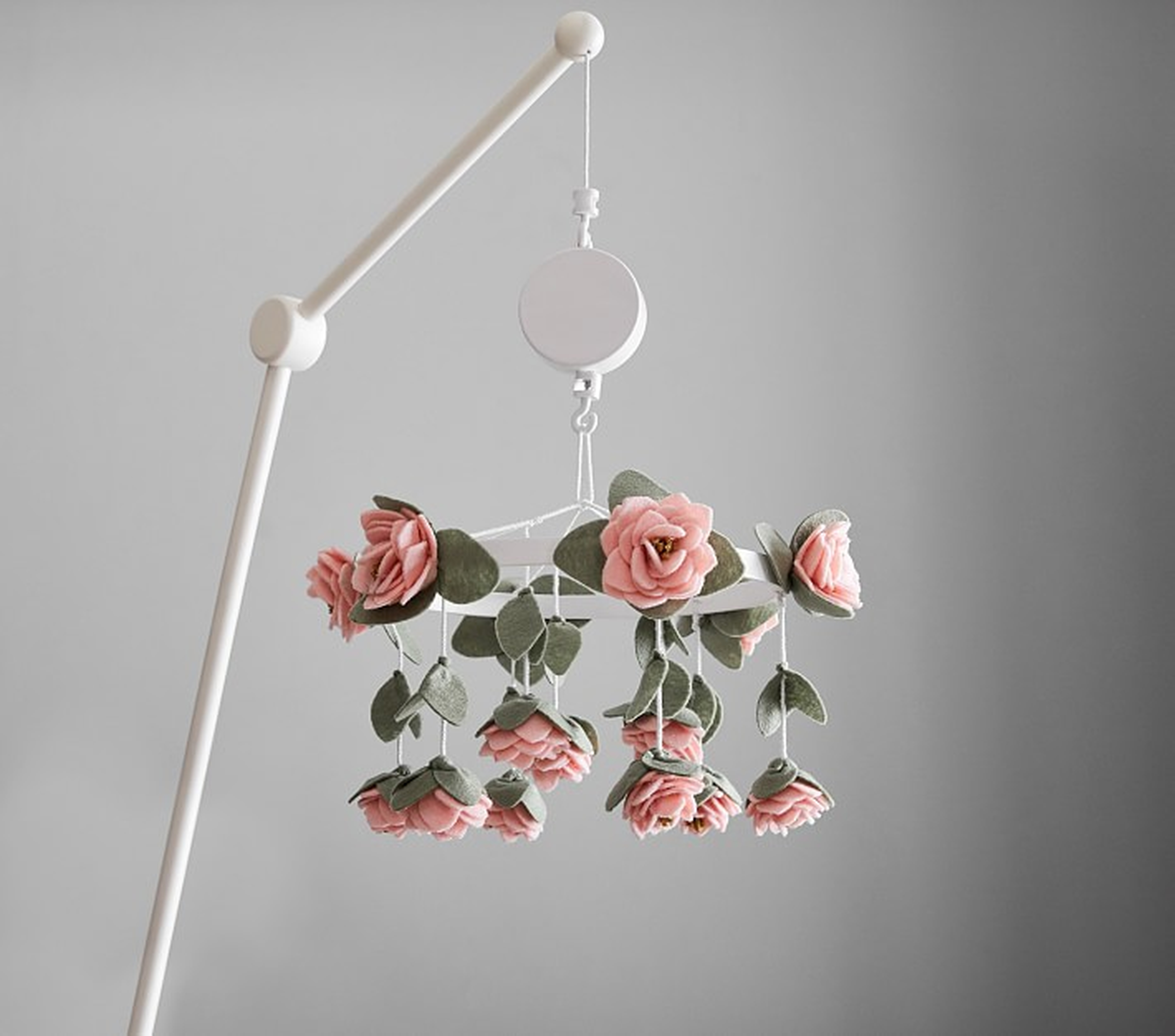 Felted Pink Roses Musical Crib Mobile - Pottery Barn