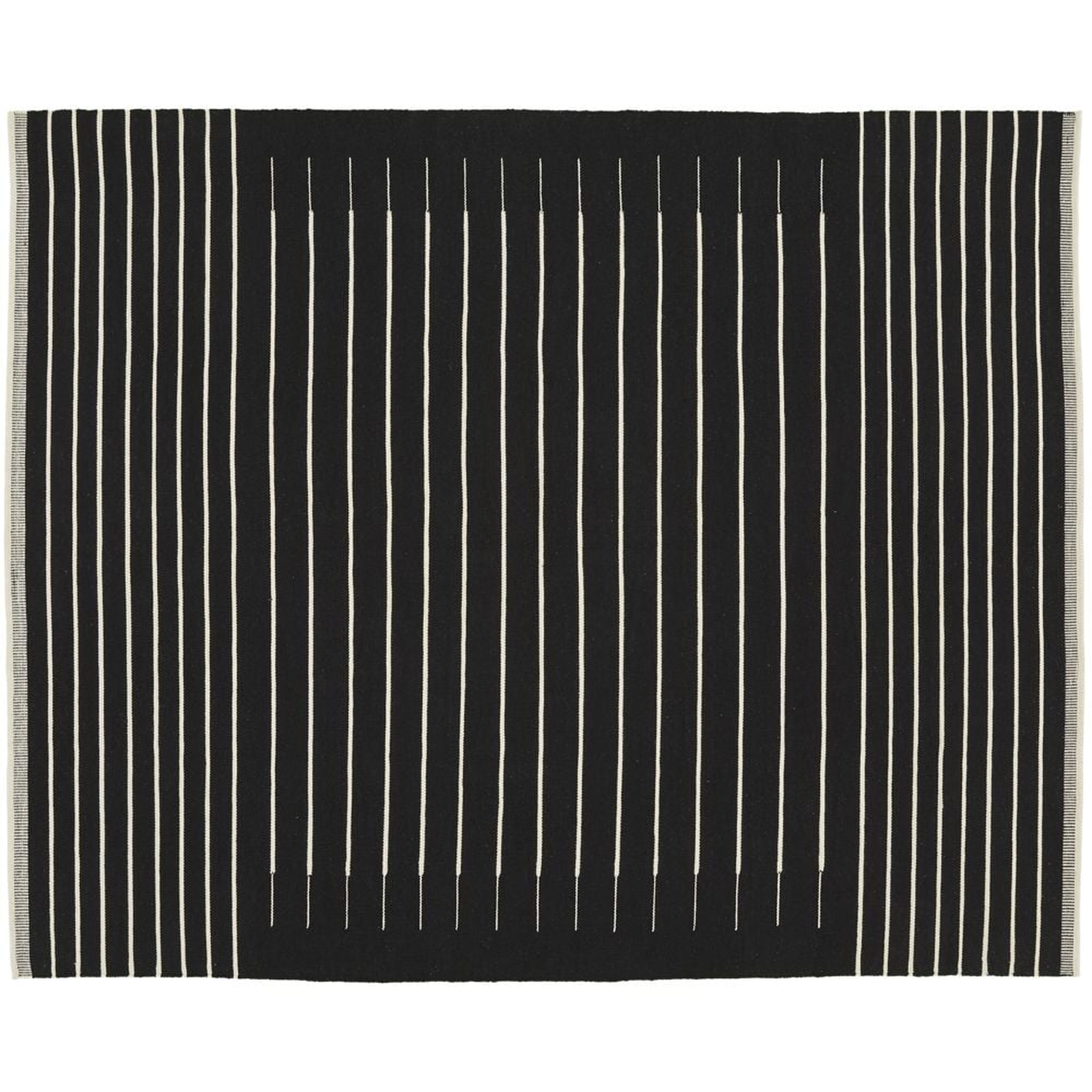 Black with White Stripe Rug 8'x10' - CB2
