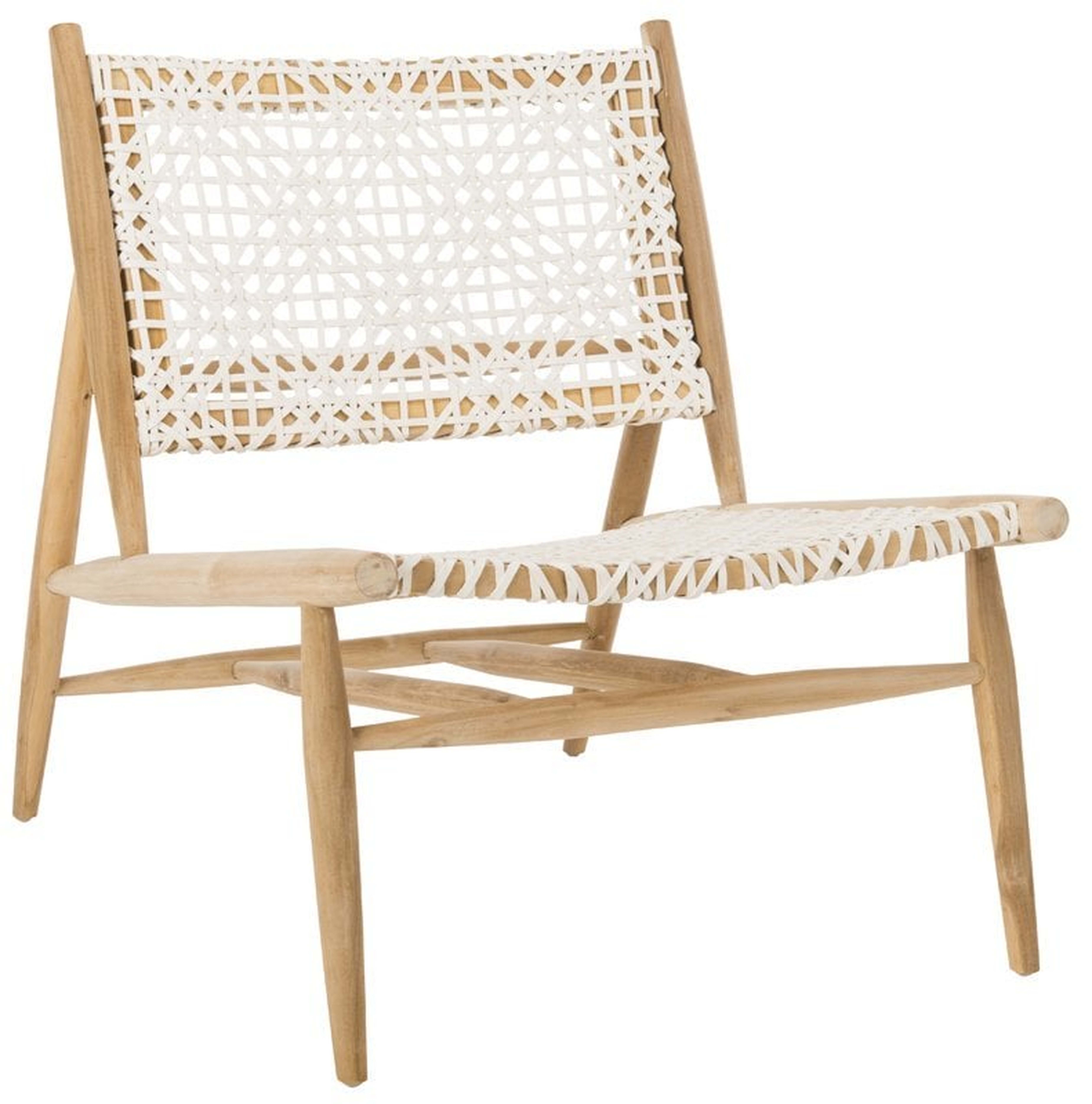 Off-White Genuine Leather Bandelier Side Chair - Wayfair