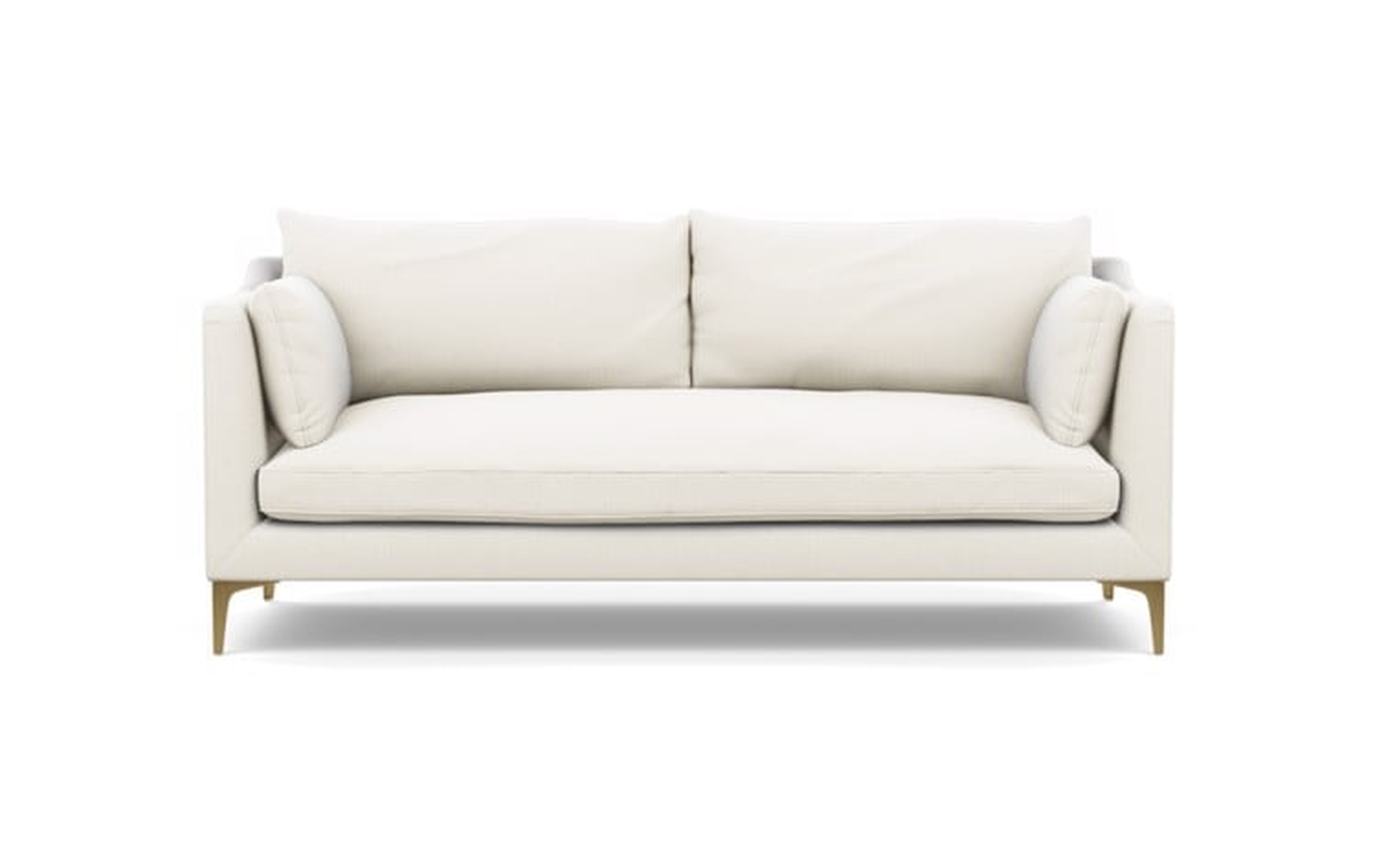 Caitlin by The Everygirl Sofa in Ivory Heavy Cloth Fabric with Brass Plated legs - 83" - Interior Define
