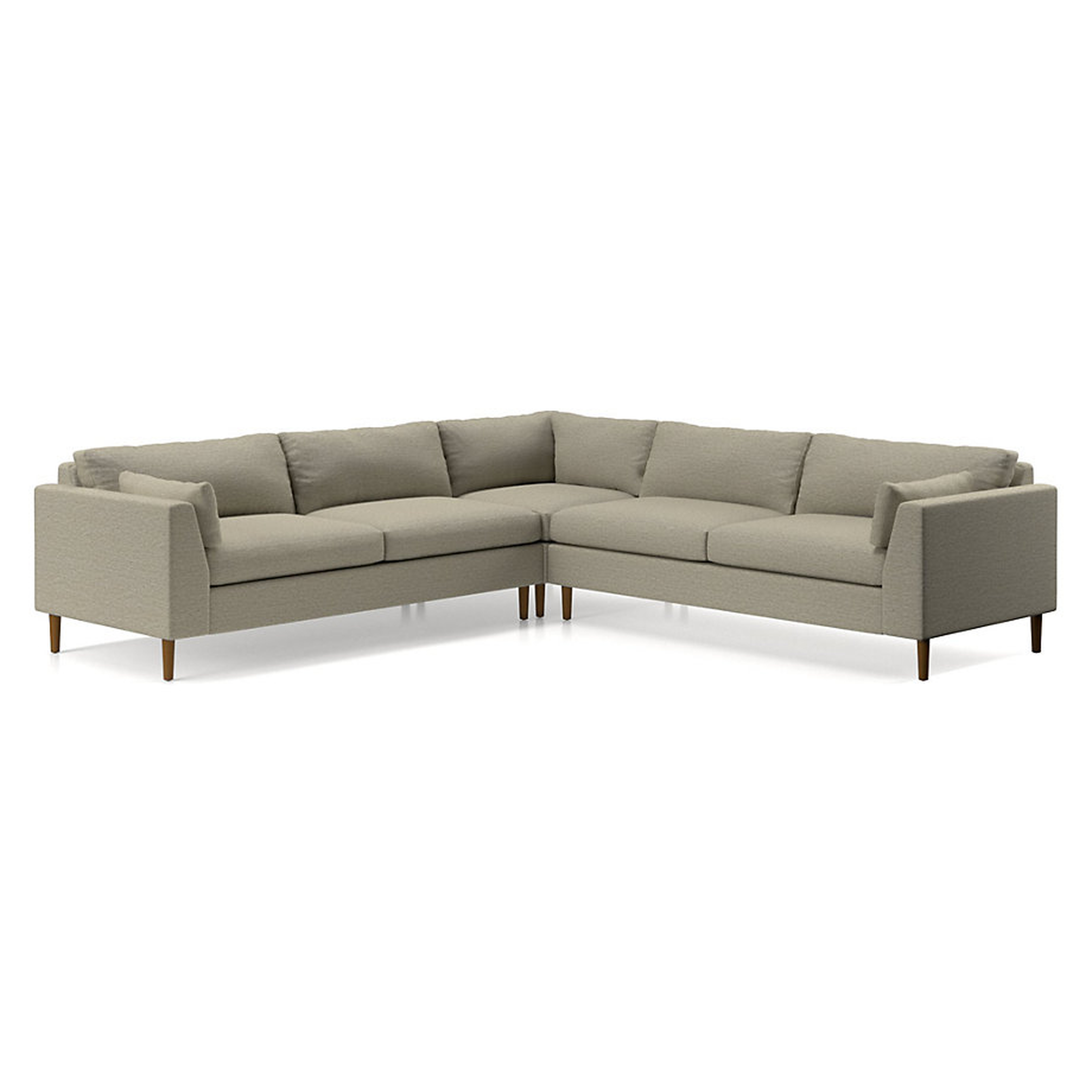 Avondale Wood Leg 3-Piece Sectional - Crate and Barrel