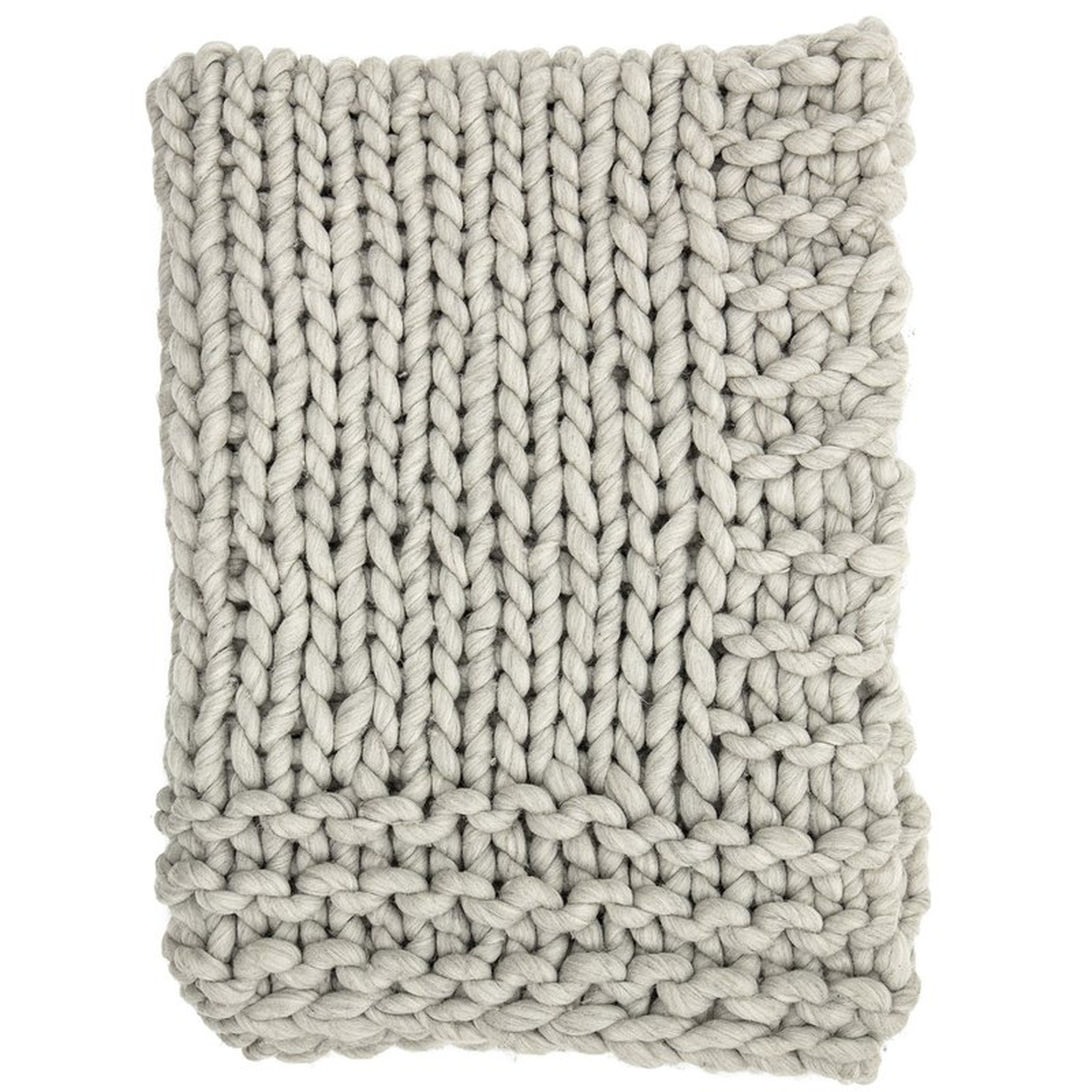 Clotilde Chunky Blend Knit Wool Throw - Wayfair