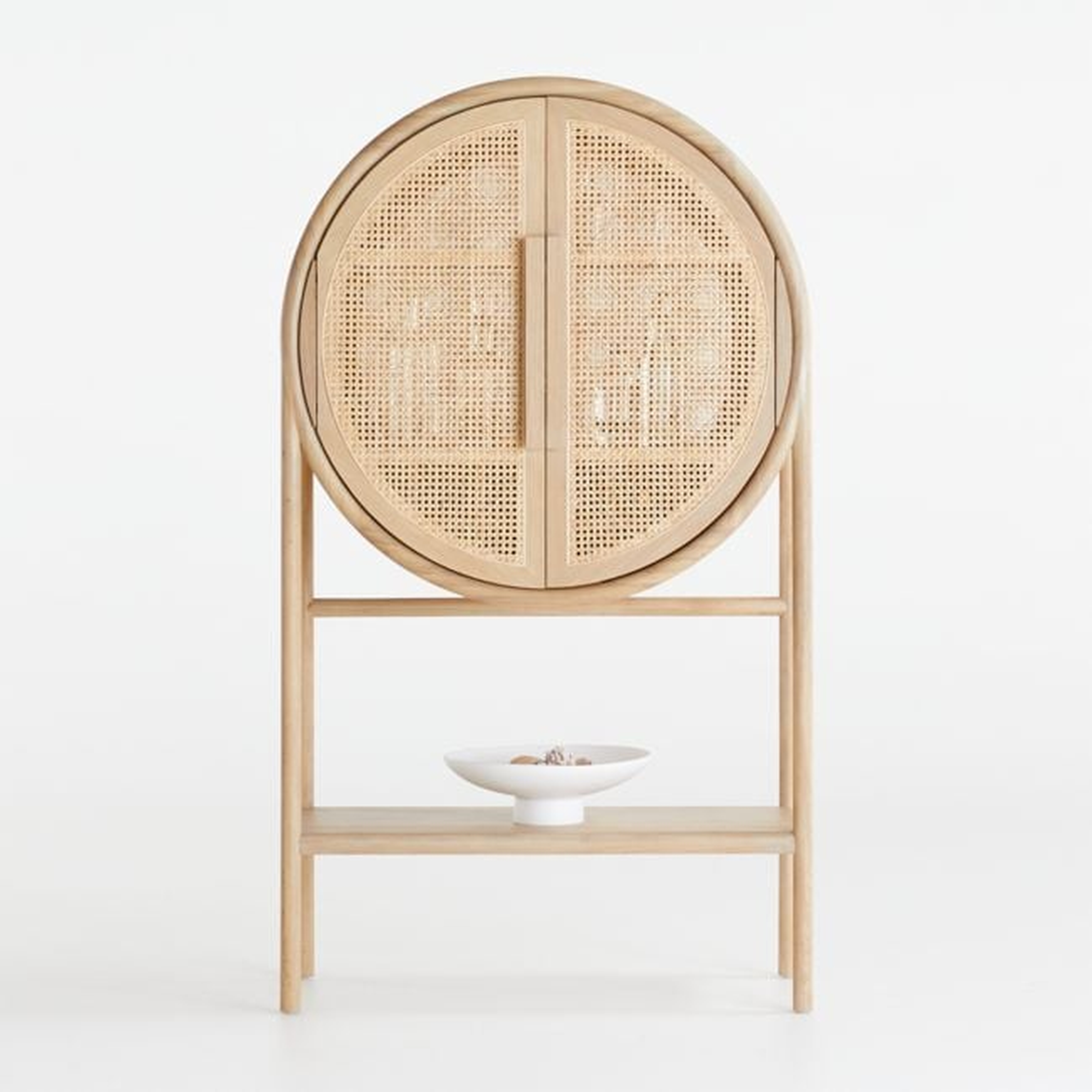 West Natural Cane Bar Cabinet - Crate and Barrel