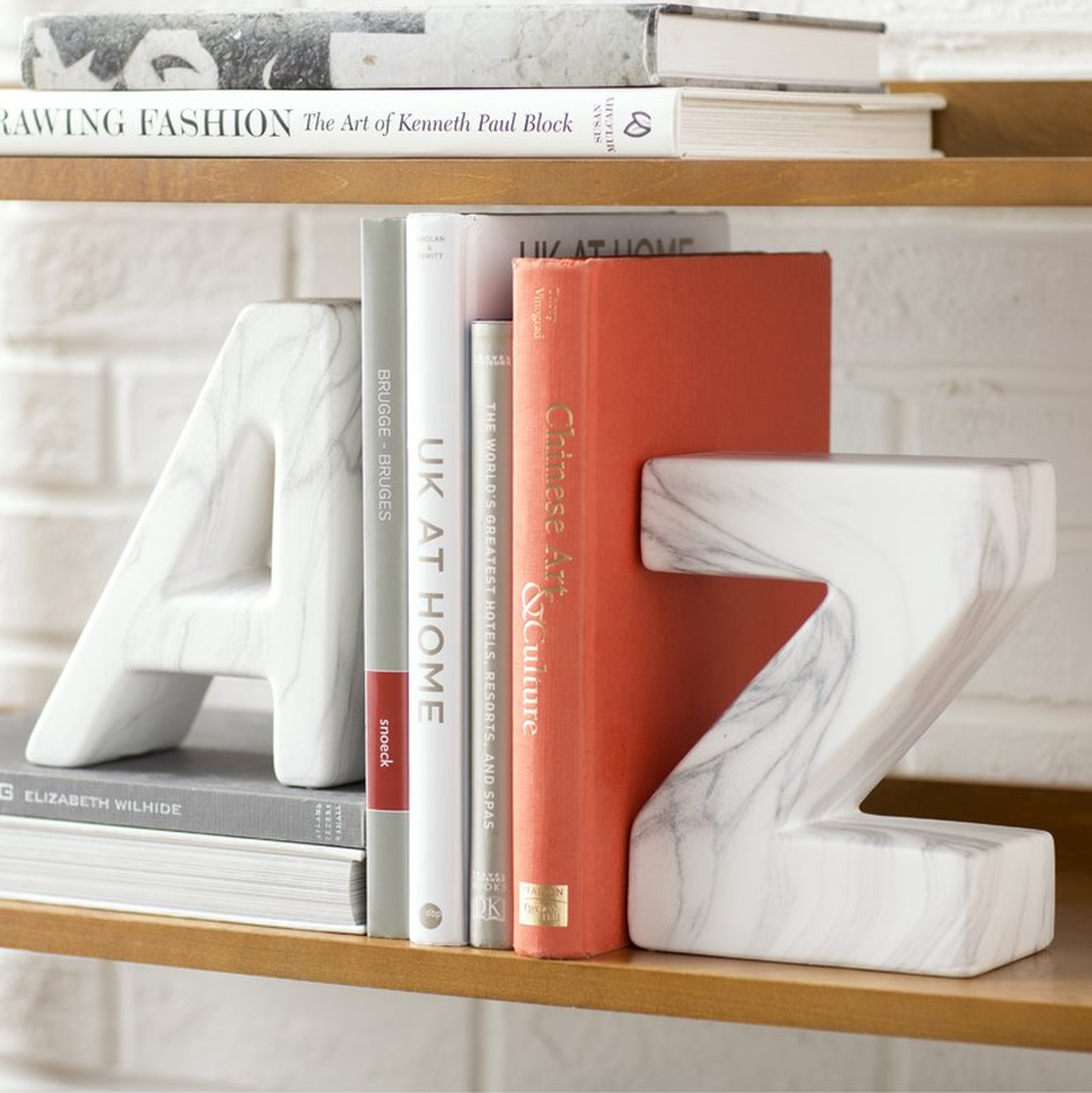 “A” and “Z” Ceramic Book Ends - Wayfair