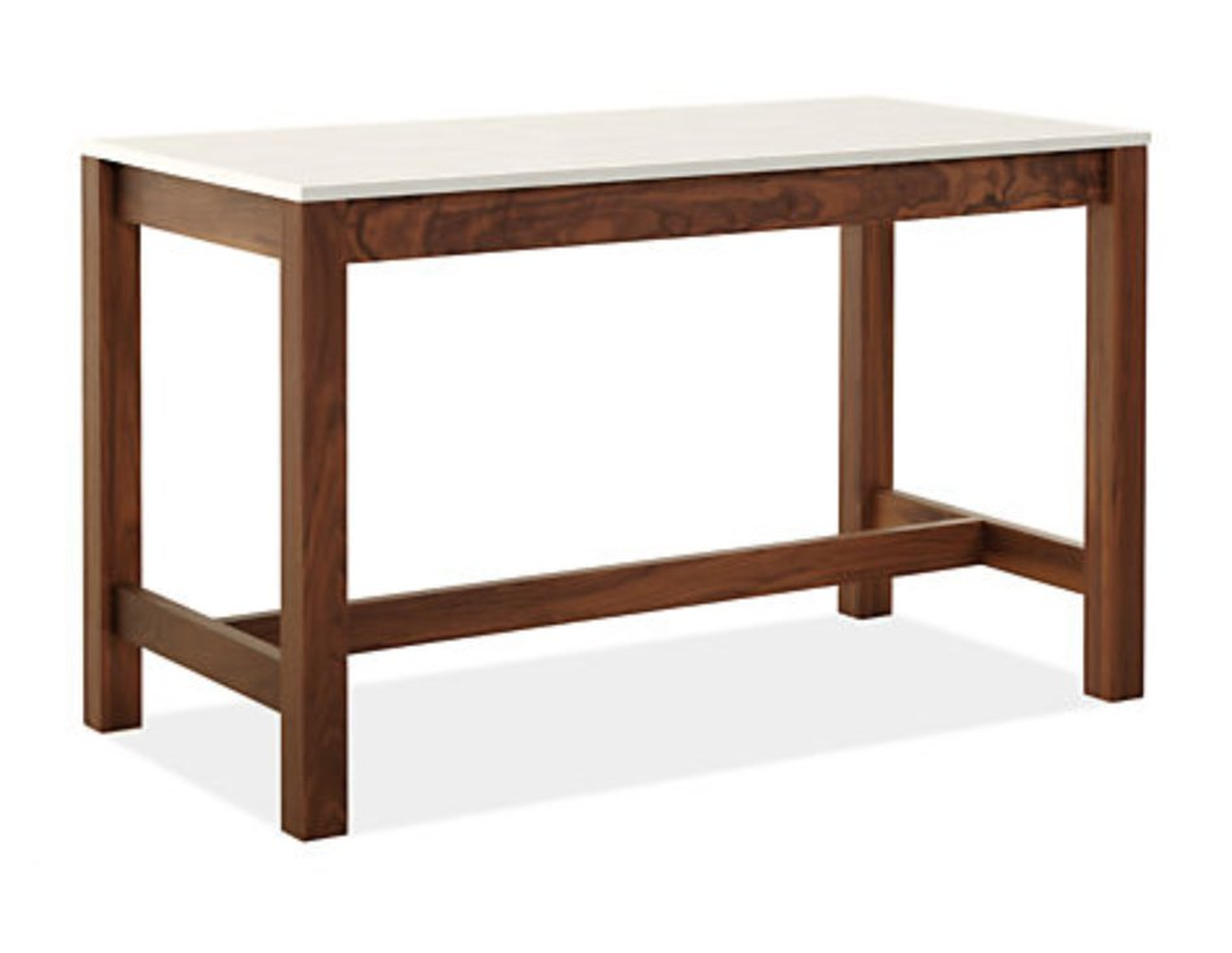Linden Counter Table - White Quartz and Walnut Base - Room & Board