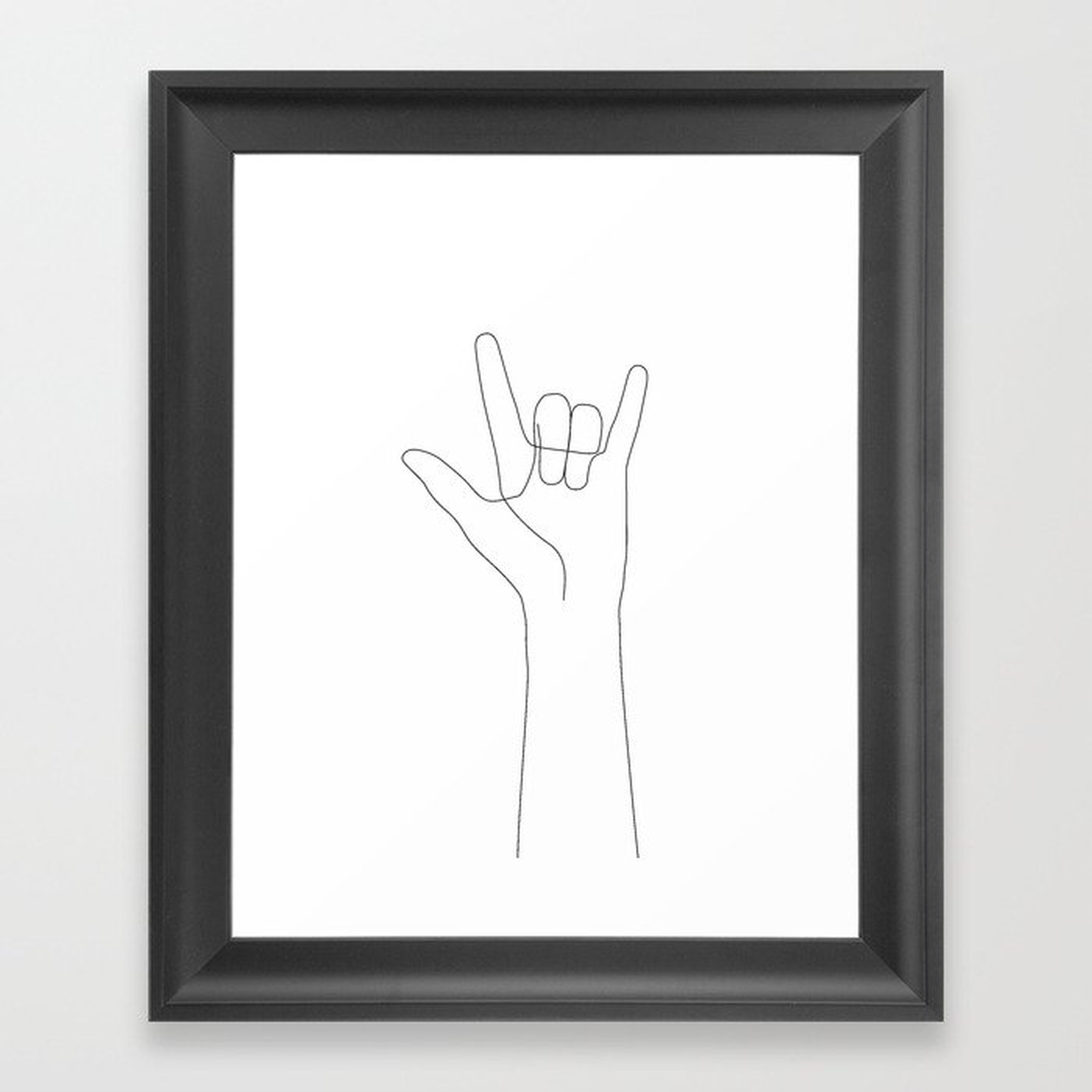 Love Hand Gesture Framed Art Print - Society6