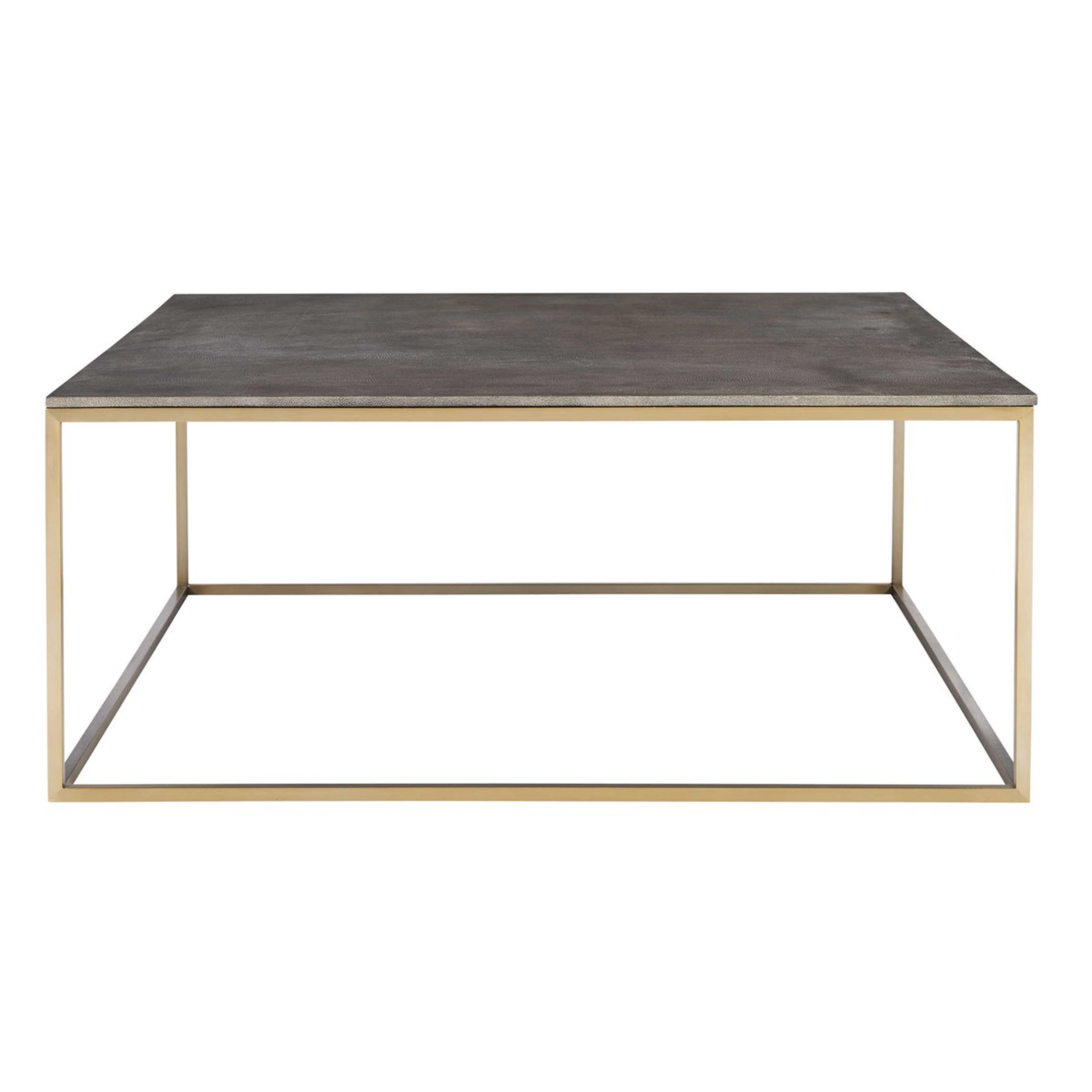 Hudsonhill Foundry Trebon 38"W Charcoal Gray and Brass Coffee Table - Style # 78D48 - Hudsonhill Foundry