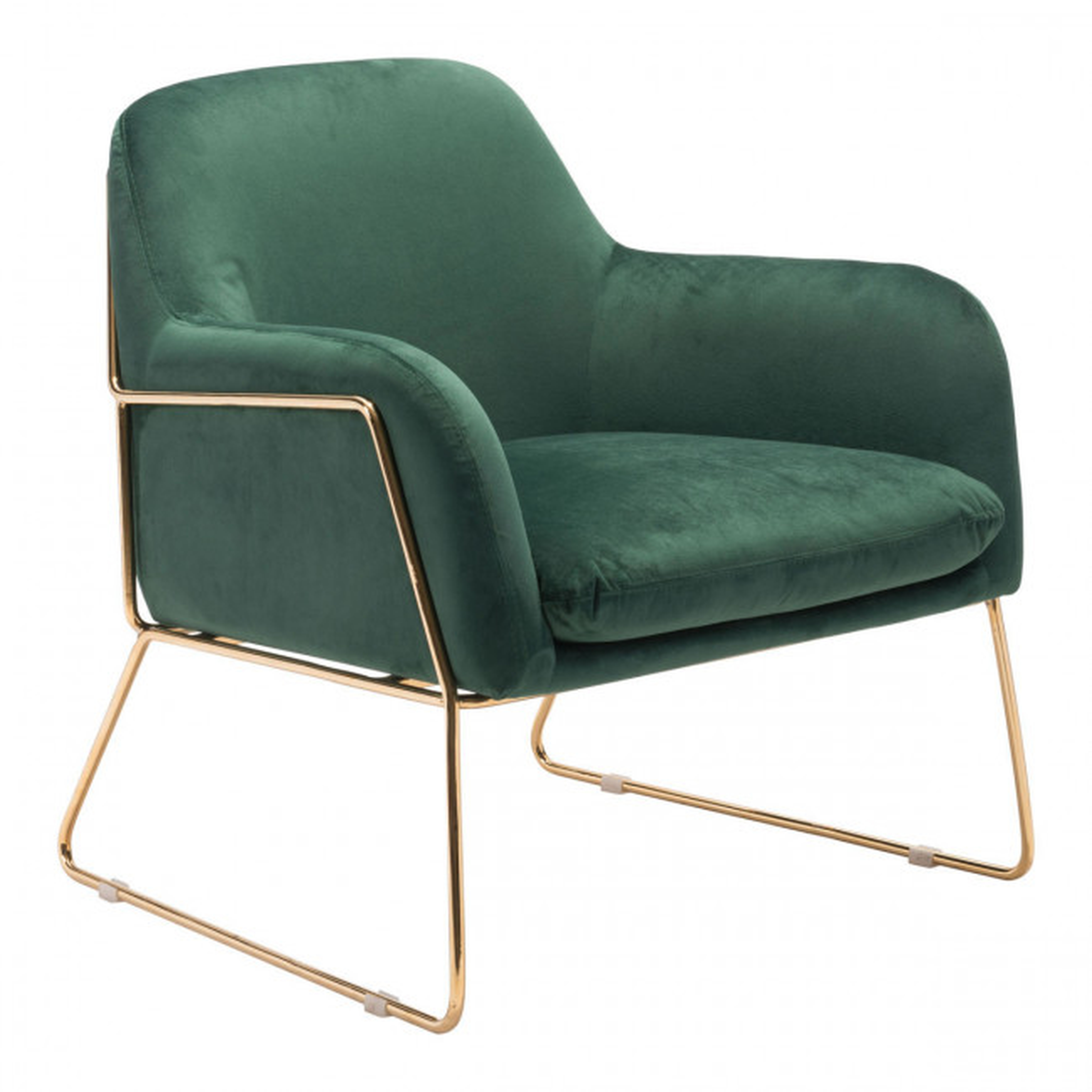 Nadir Arm Chair, Green & Gold - Studio Marcette