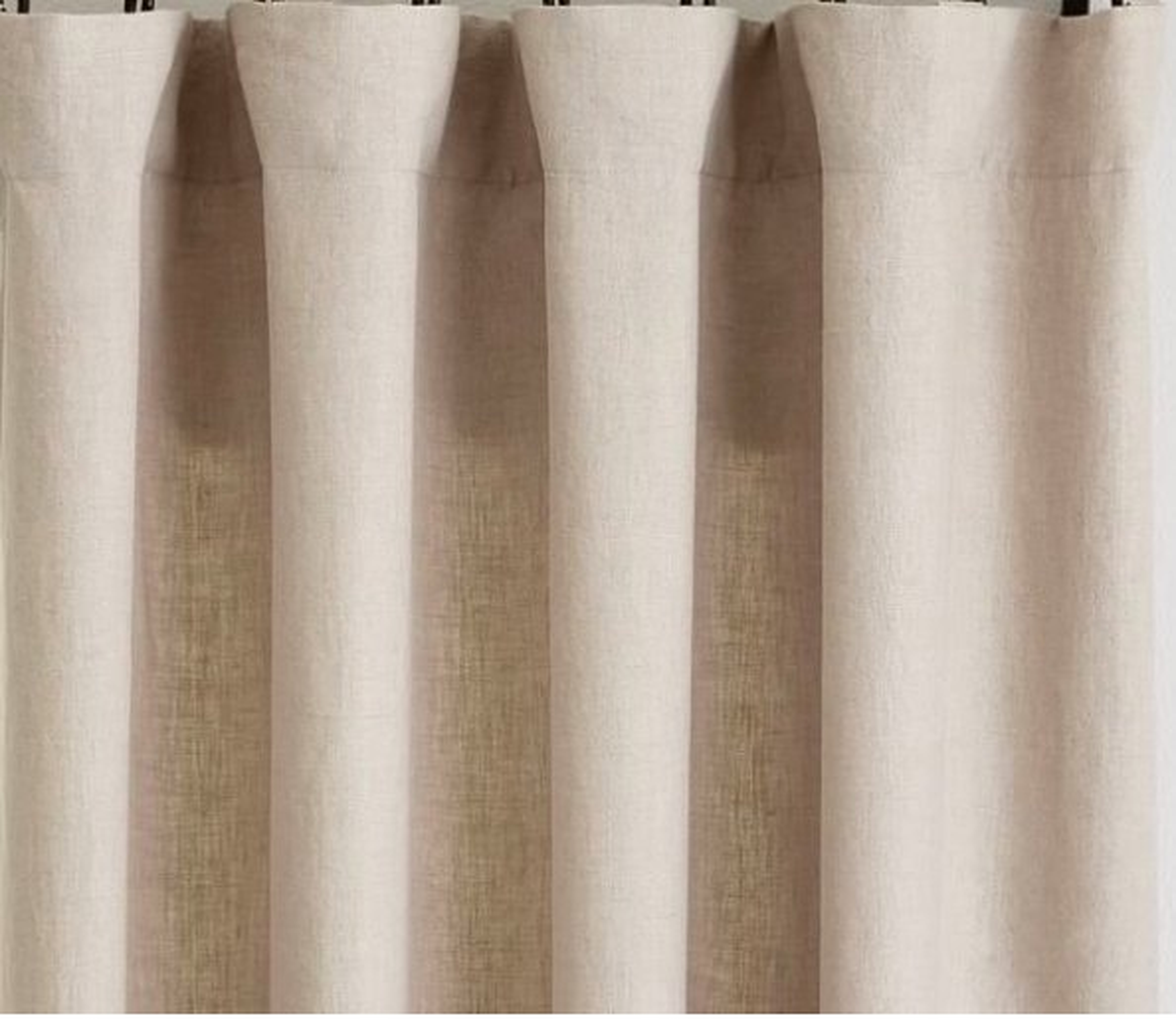 Custom Belgian Flax Linen Curtain, 96 x 50", Classic Ivory - Pottery Barn