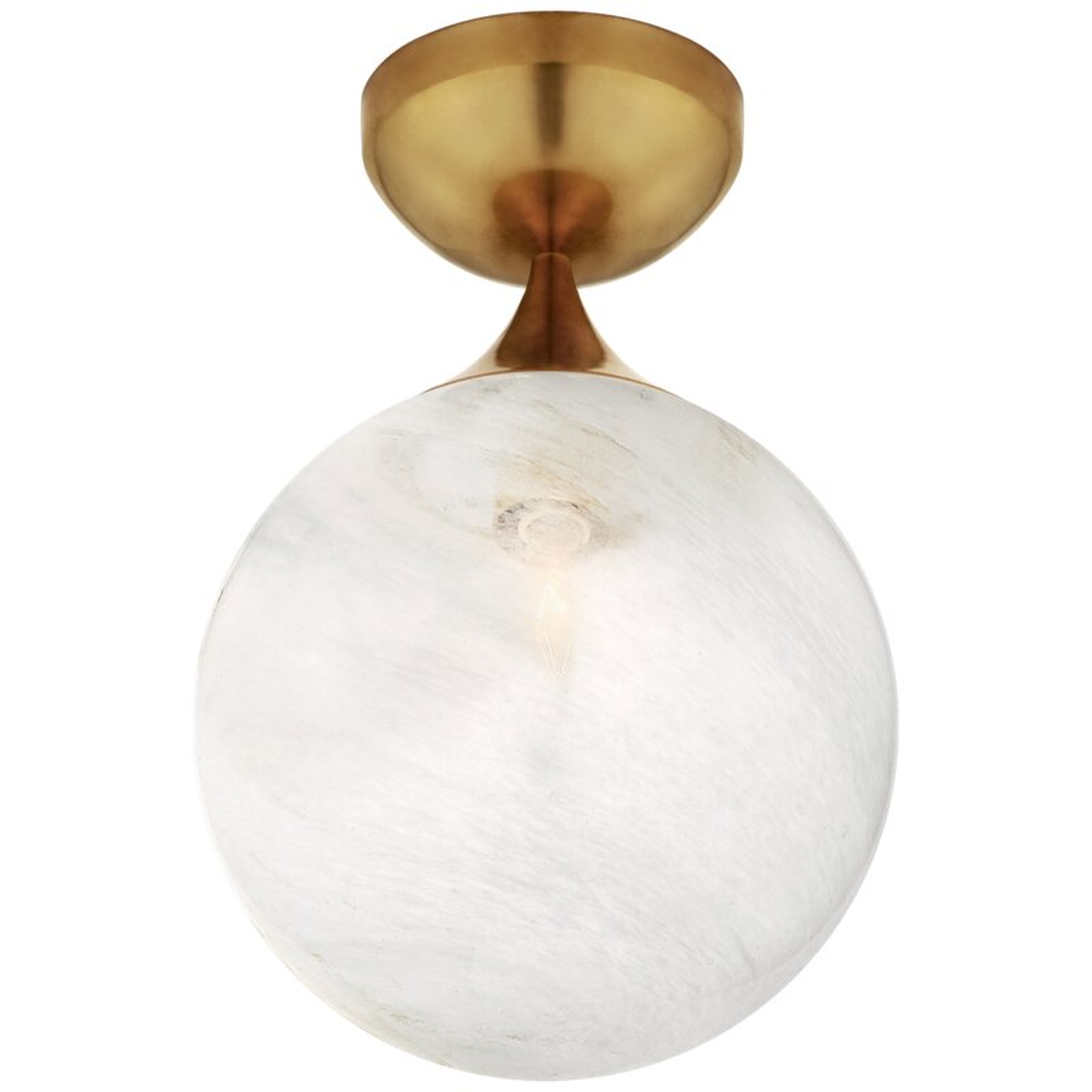 Visual Comfort Aerin 1 - Light 8'' Unique/Statement Globe Flush Mount Fixture Finish: Hand-Rubbed Antique Brass - Perigold