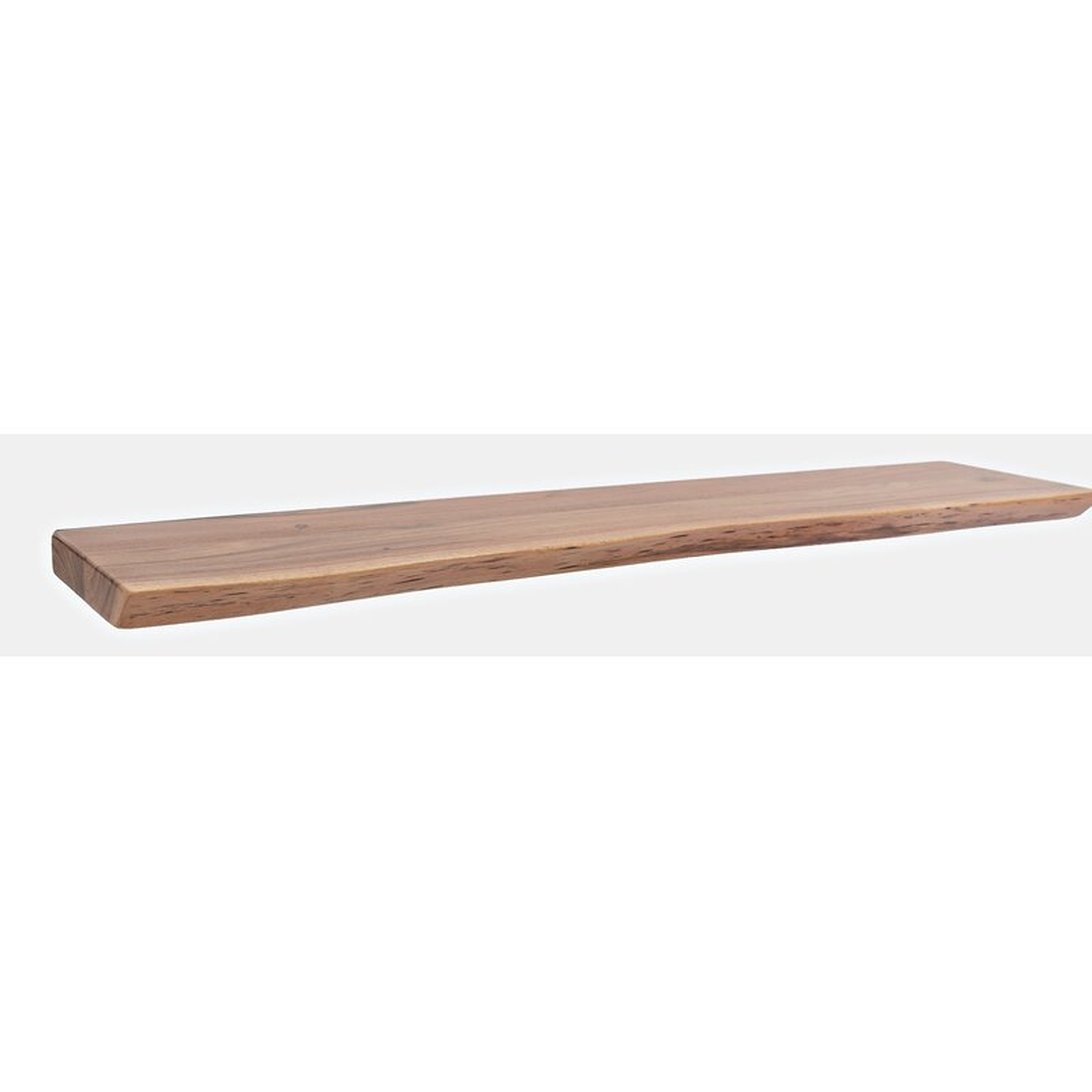 Annetrud 2 Piece Acacia Solid Wood Floating Shelf with Features - Wayfair
