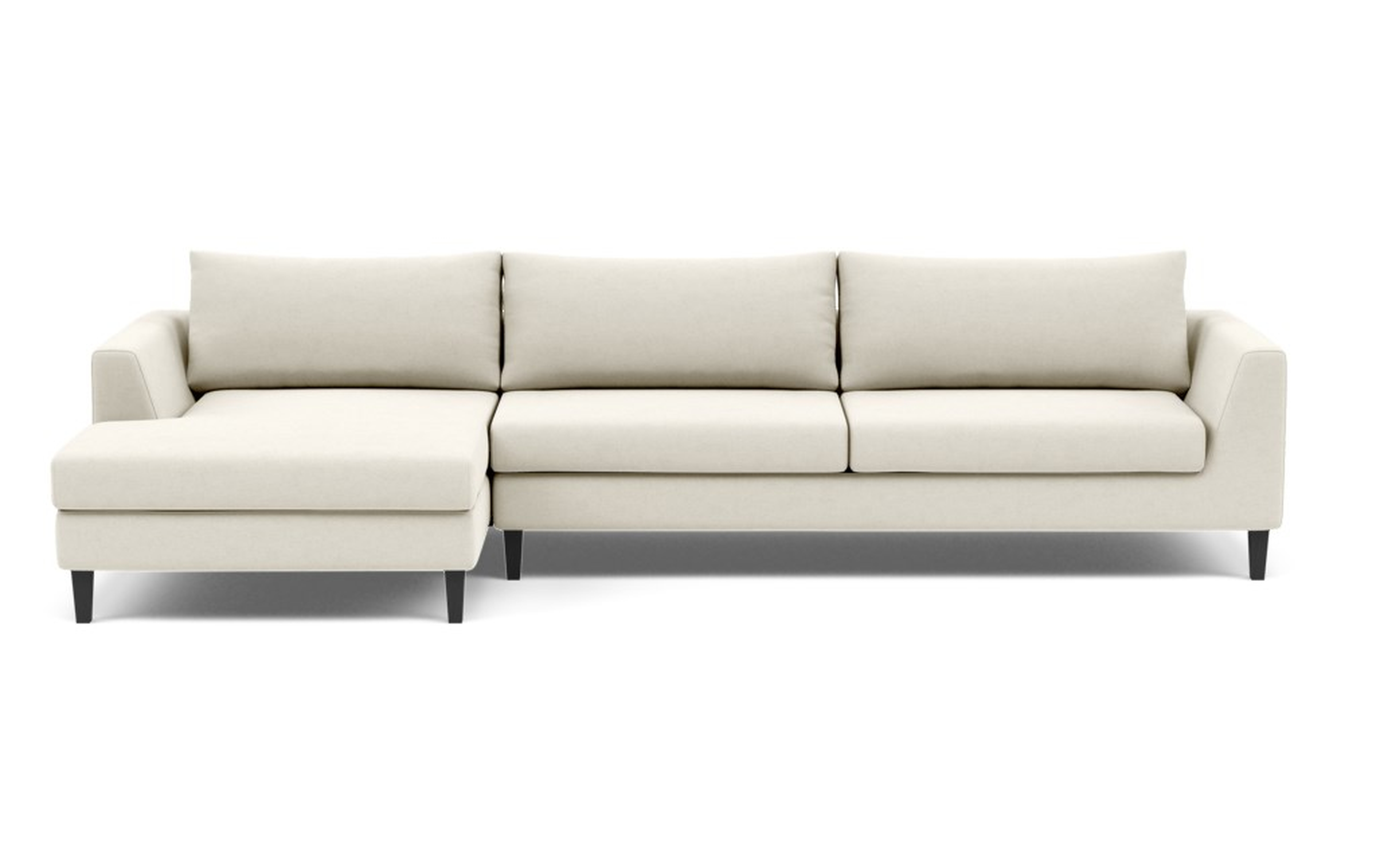 ASHER 2-Seat Sectional Sofa with Left Chaise - Chalk Heathered Weave - Interior Define