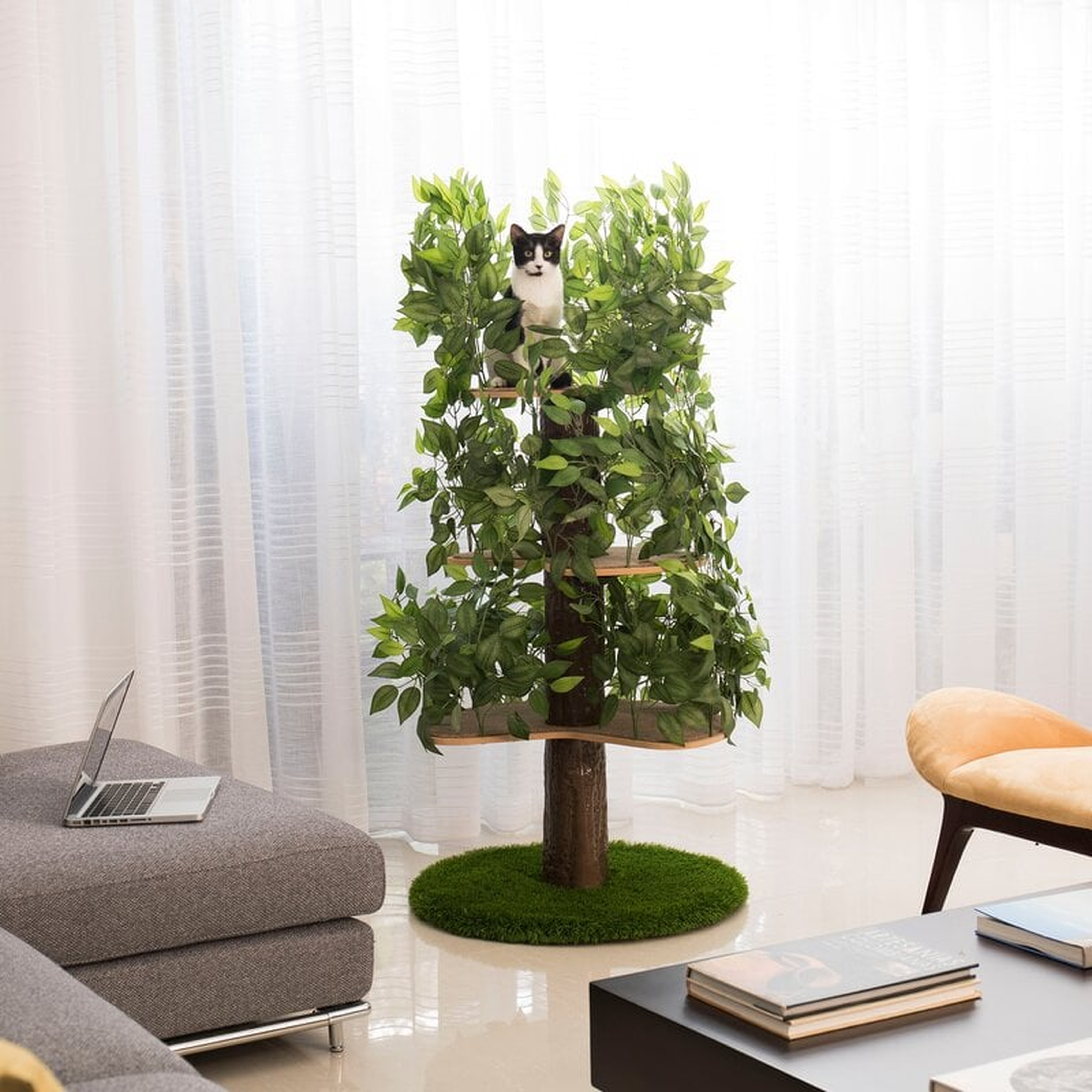 60" Henrietta Cat Tree Green/Brown - Wayfair