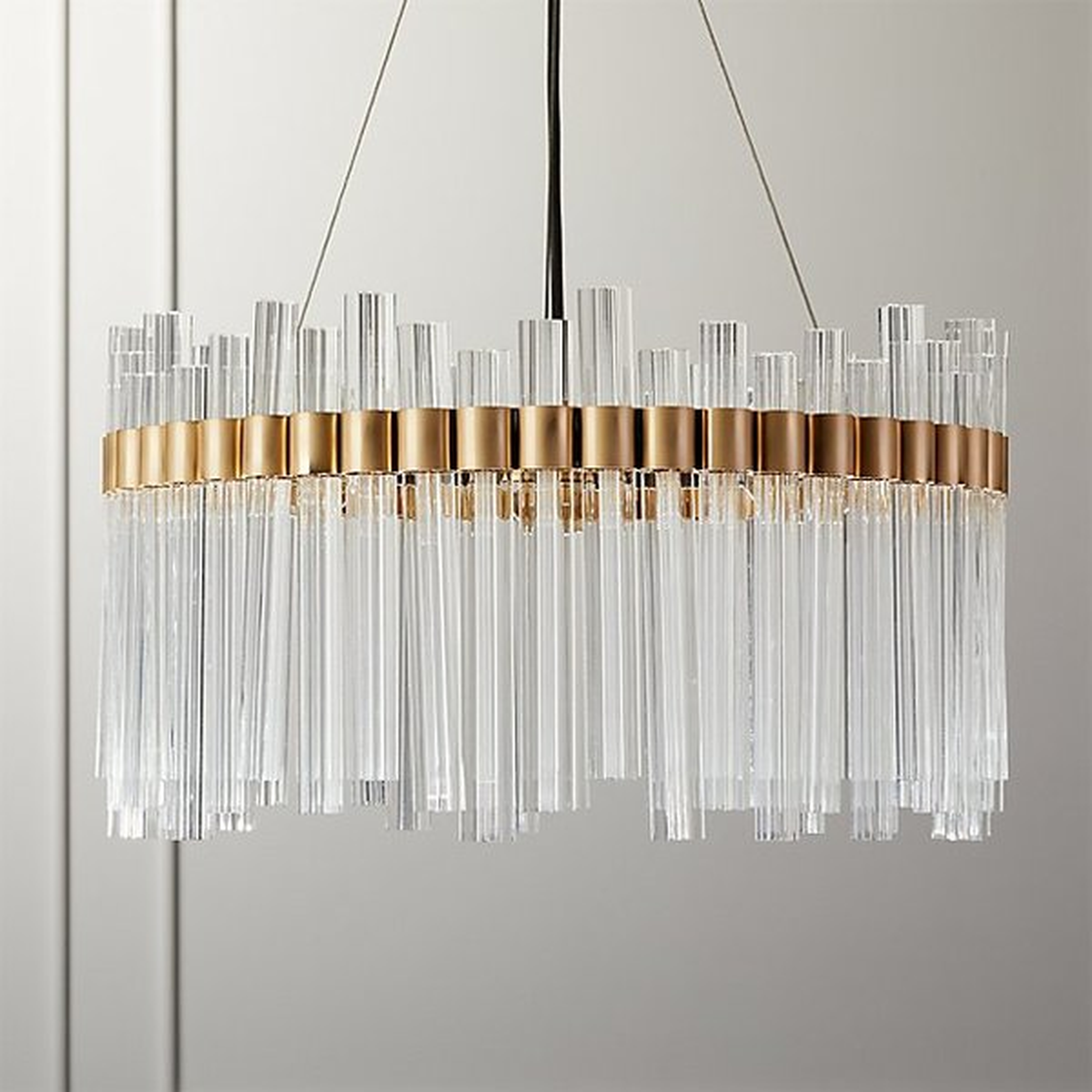 ORION GLASS CRYSTAL CHANDELIER *Purchase now and we'll ship when it's available.  Estimated in mid July 2023 - CB2