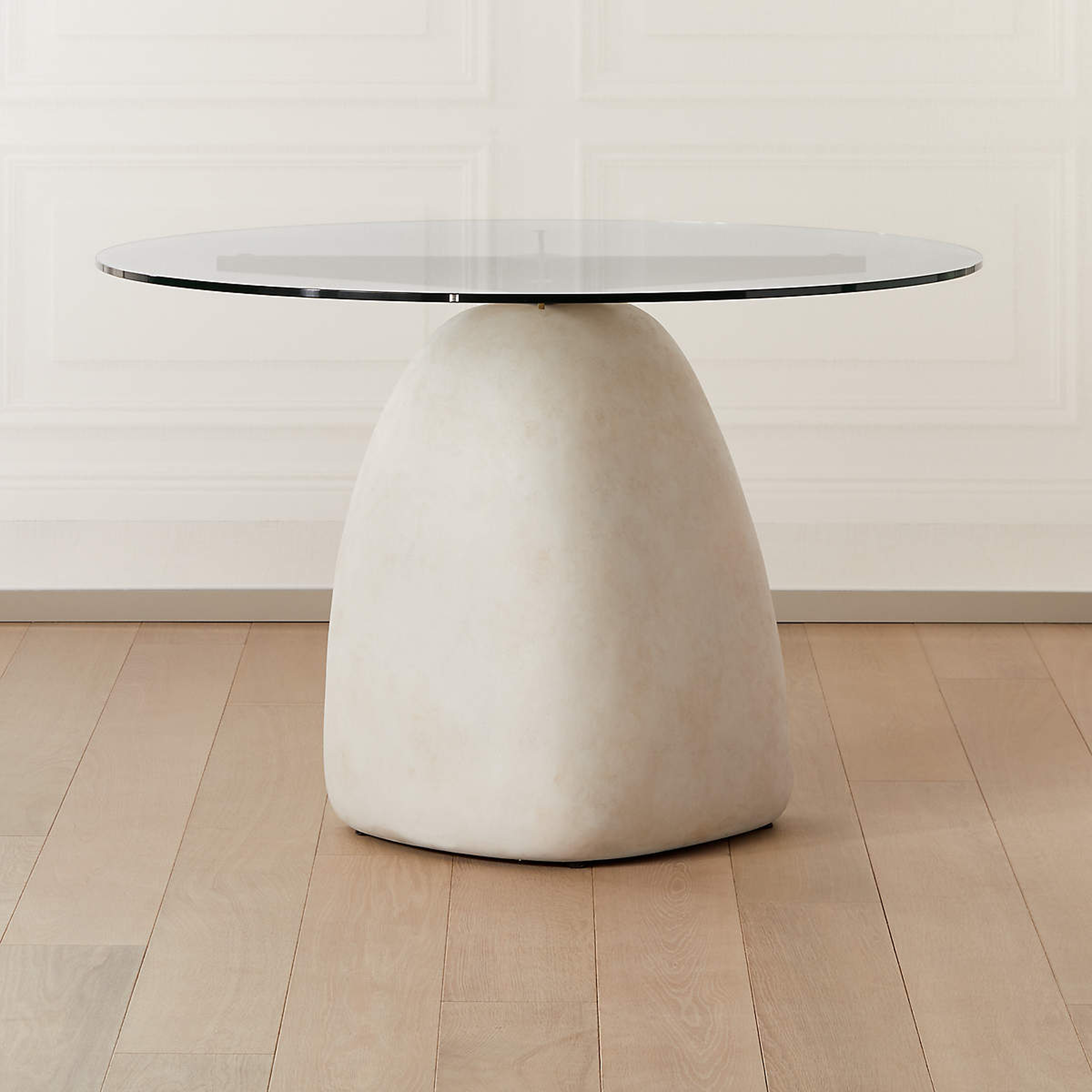 Stone Ivory Round Dining Table 47" - CB2