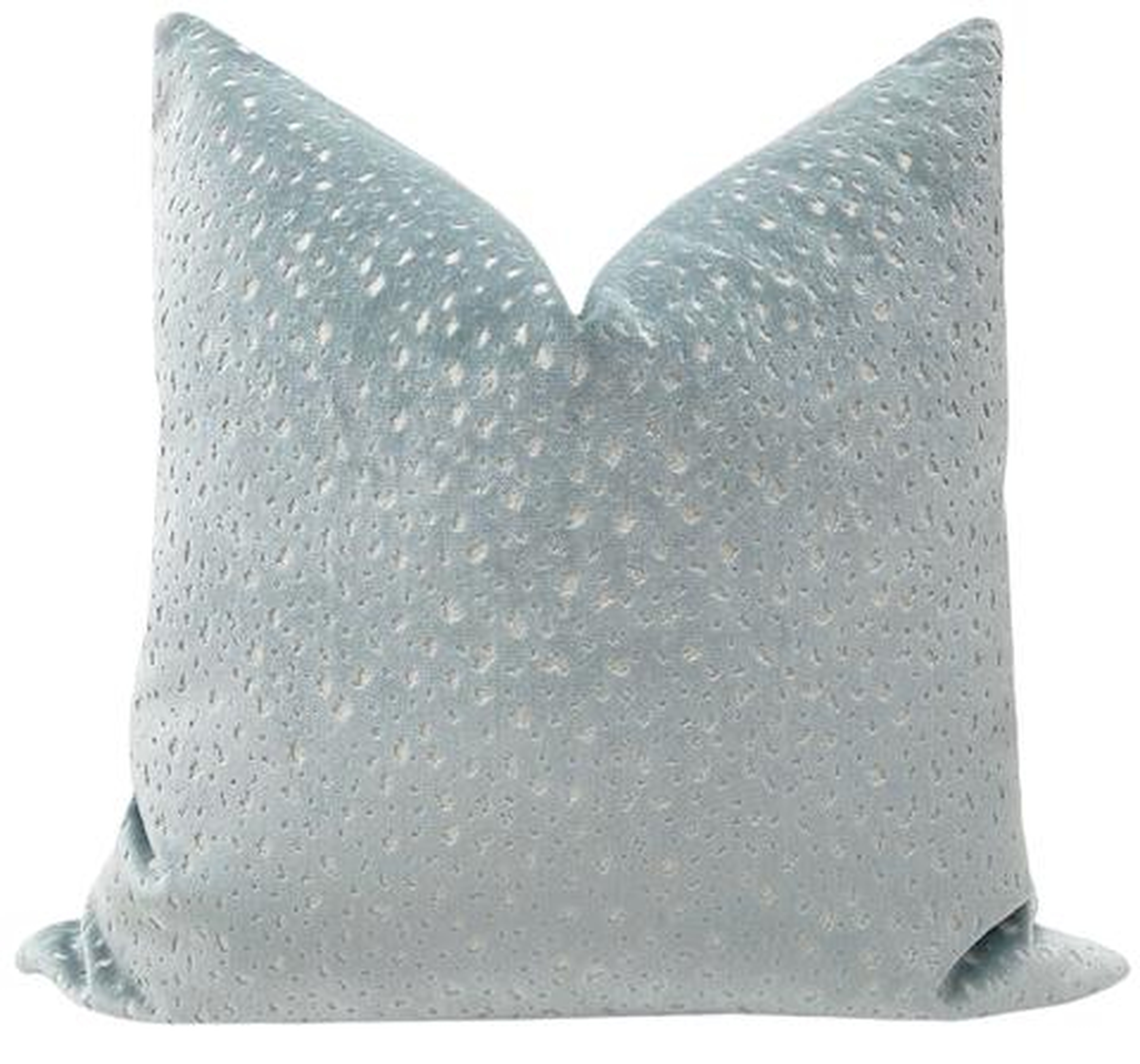 Antelope Cut Velvet Pillow Cover, Spa Blue, 20"x 20" - Little Design Company