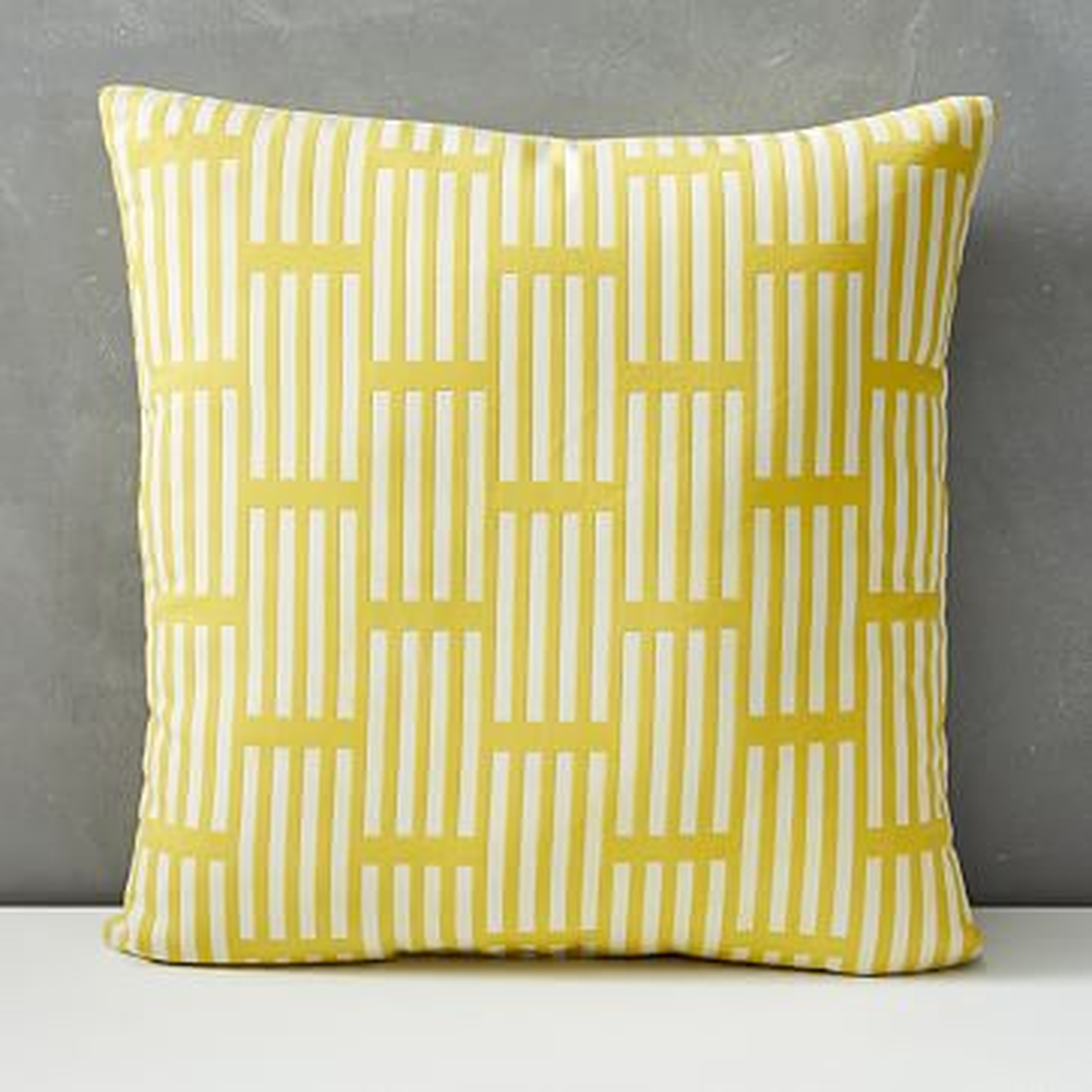 Outdoor Lattice Pillow, 18"x18", Citrus Yellow - West Elm