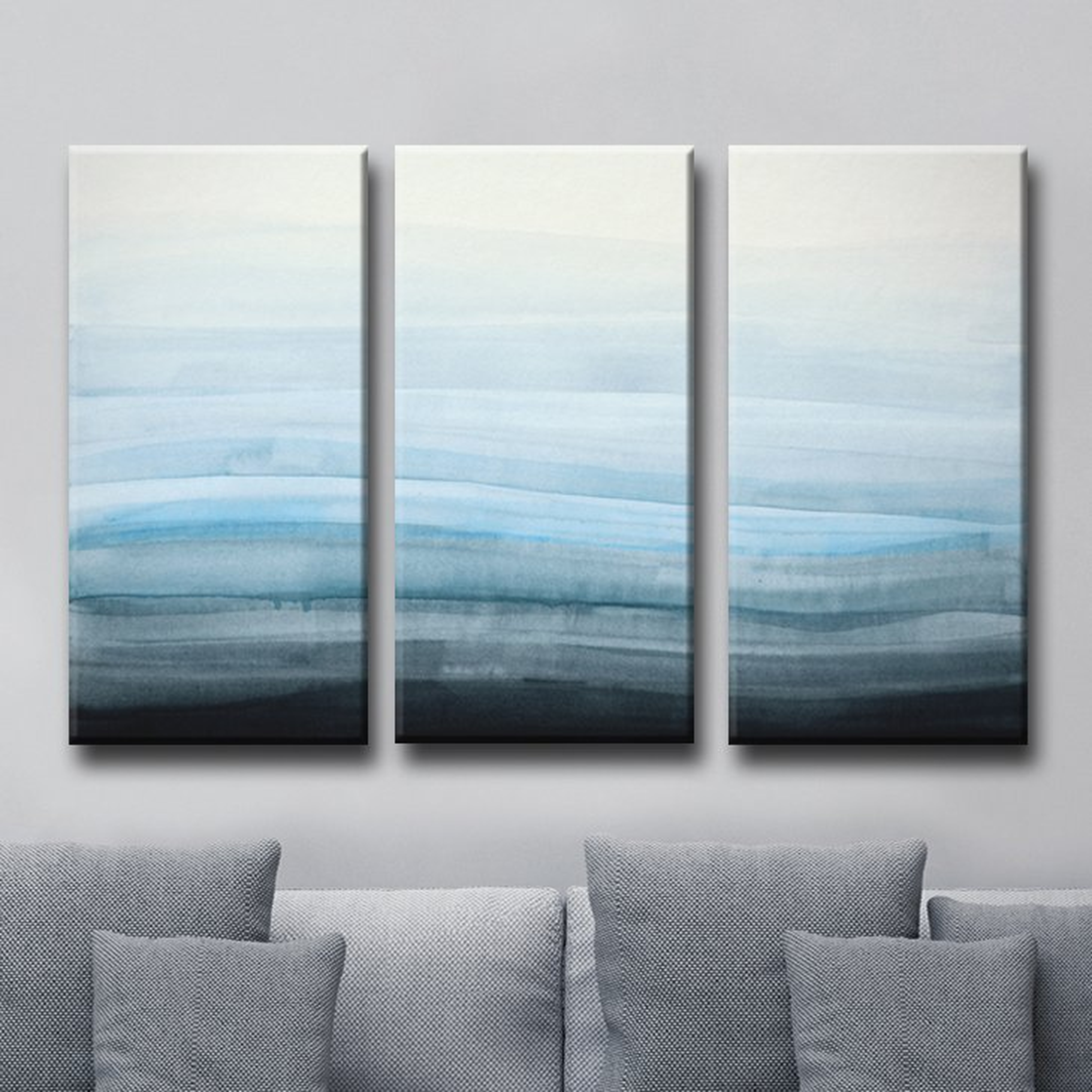 'Coastal Mist' 3 Piece Painting Print on Wrapped Canvas Set - Wayfair