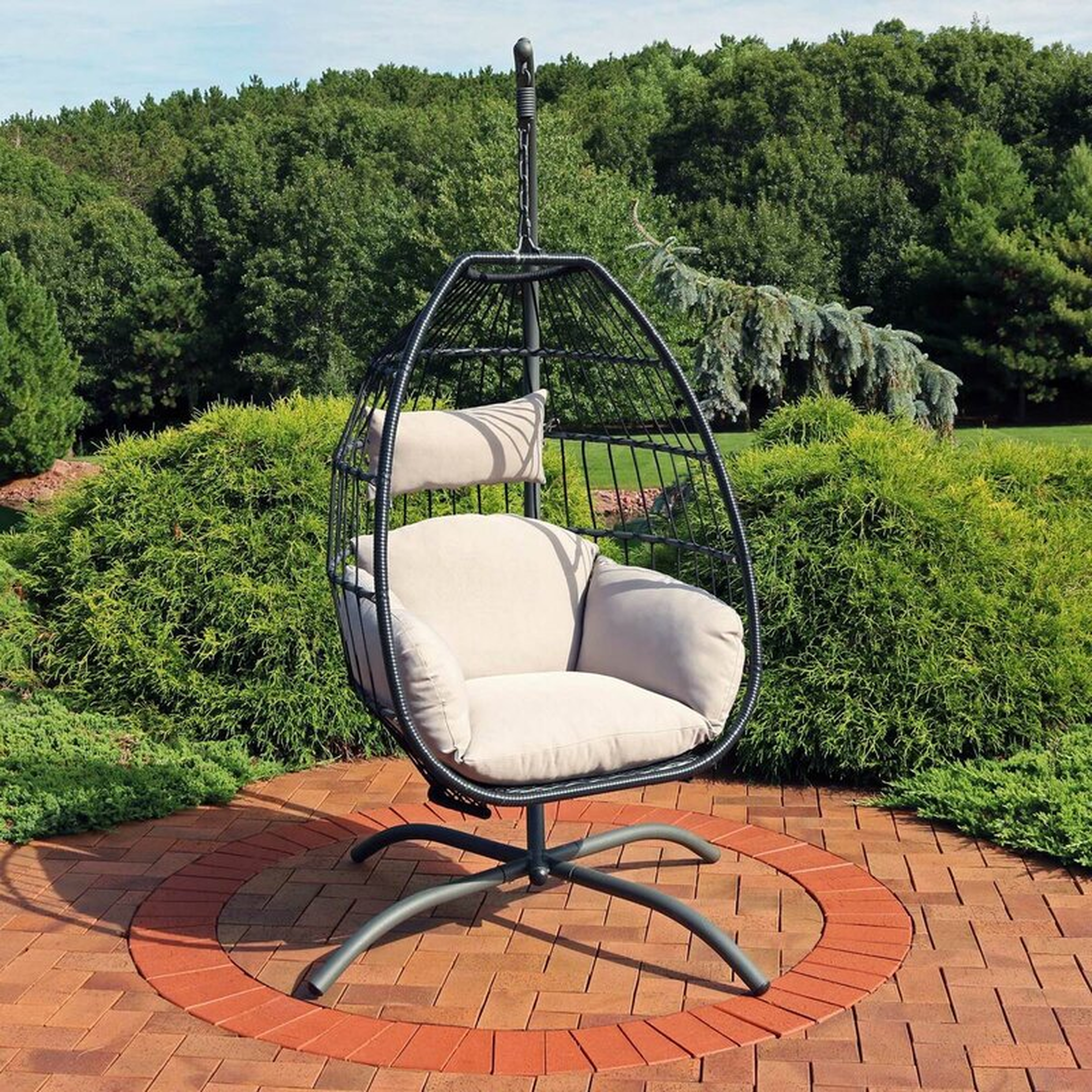 Soren Egg Patio Swing Chair with Stand - Wayfair