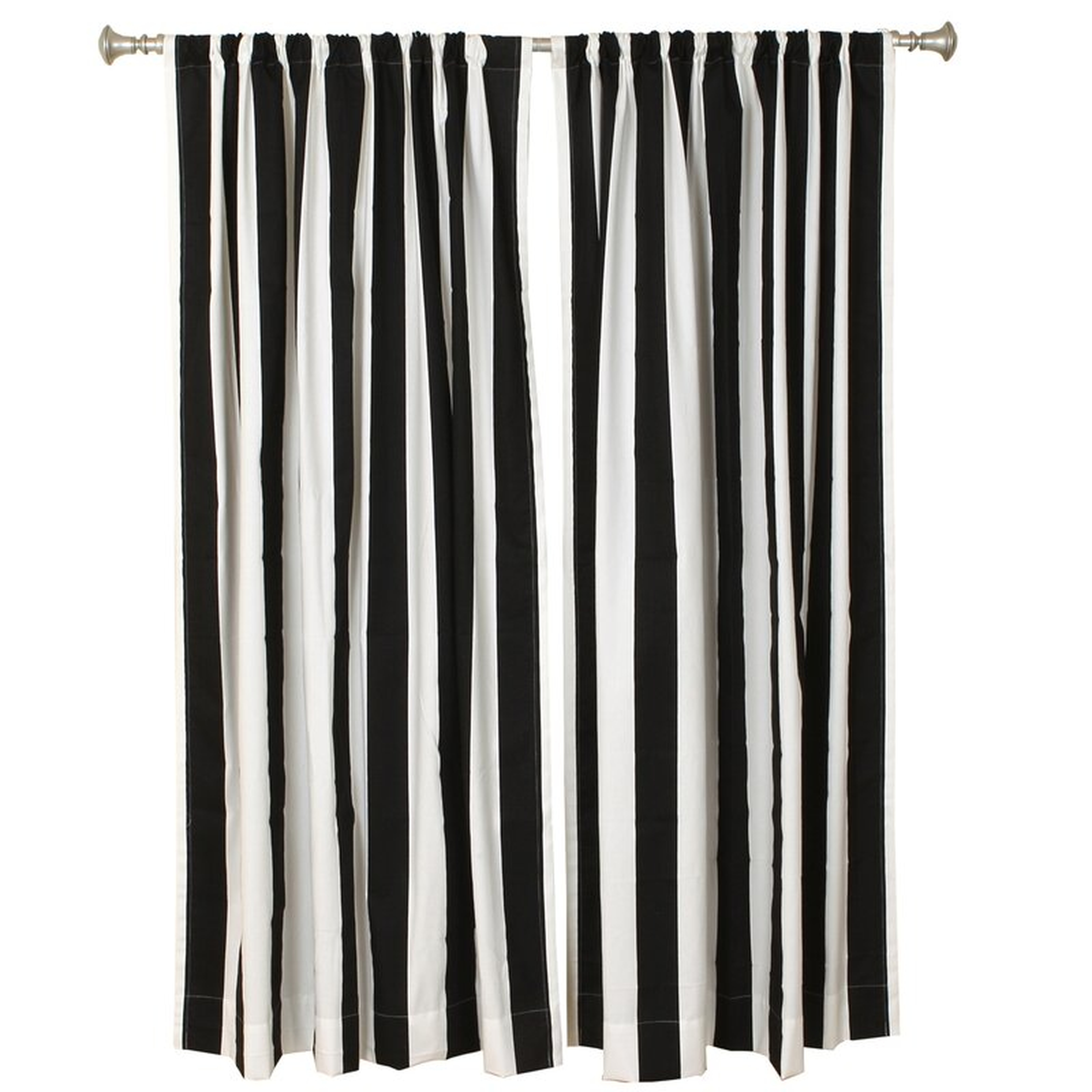 Striped Unlined Rod Pocket Curtain Panel Pair 50" W x 84" L (Set of 2) - Wayfair