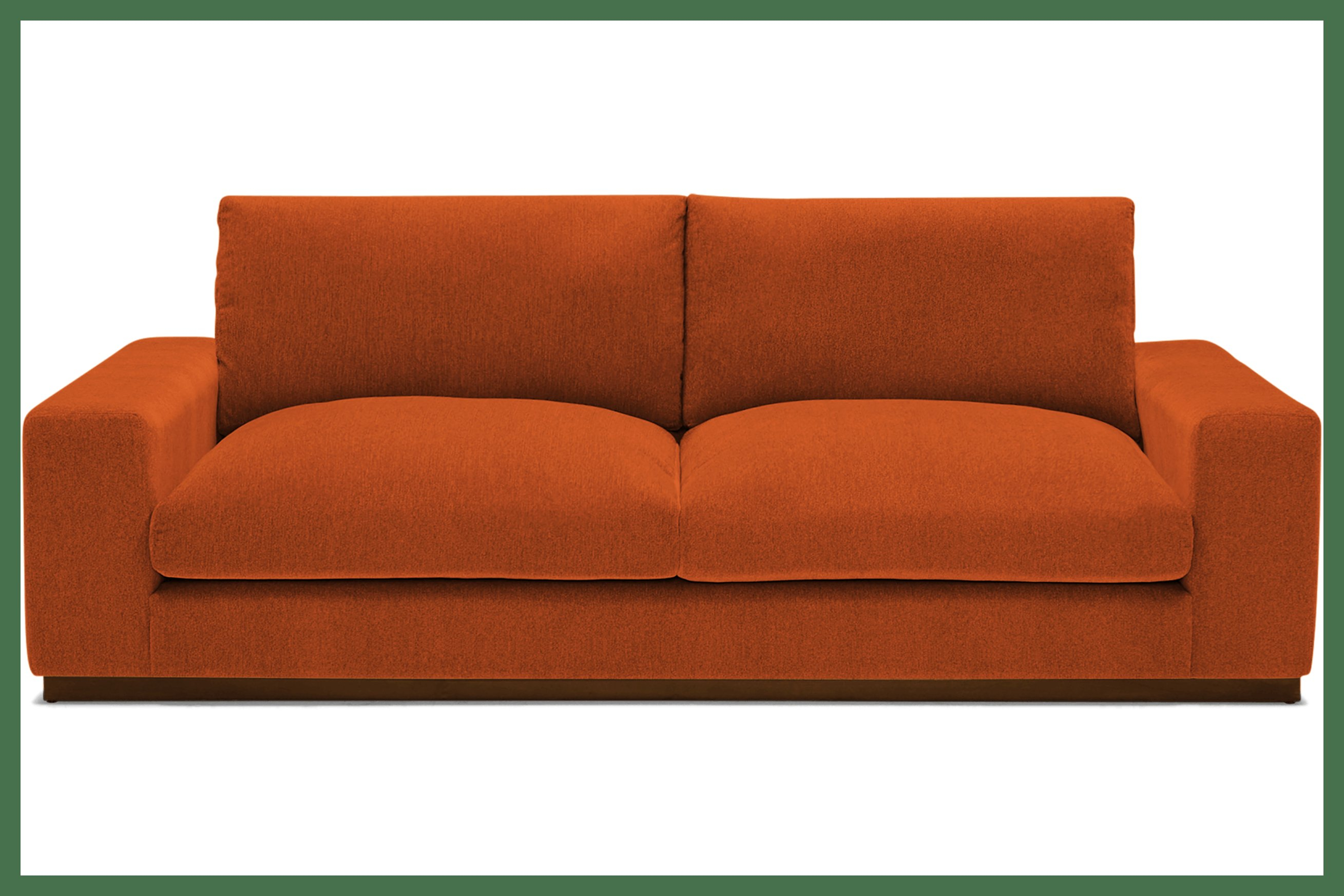 Orange Holt Mid Century Modern Sofa - Sunkist Vibe - Mocha - Joybird