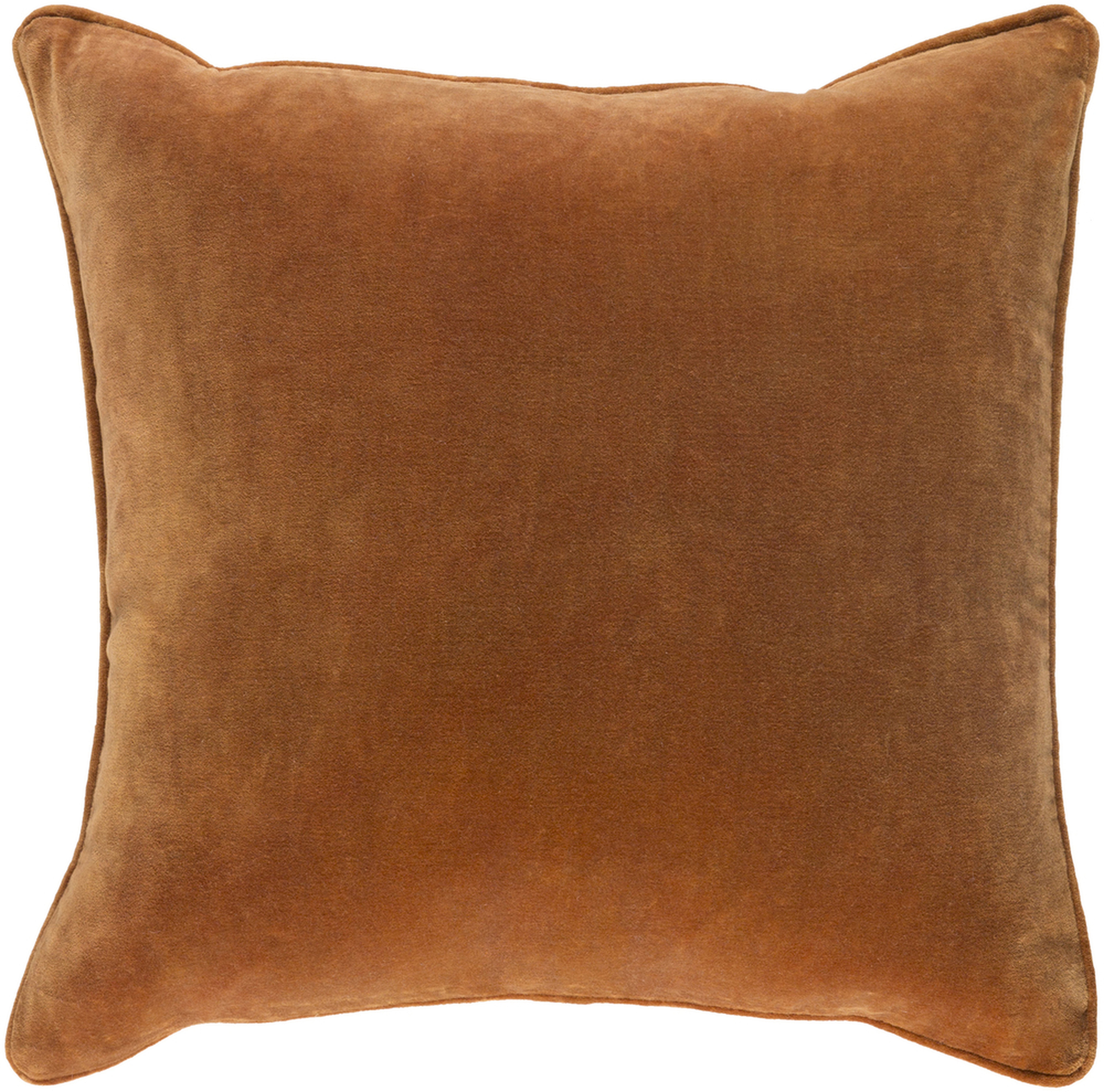 Liam Pillow with Down Fill, Burnt Orange, 18" x 18" - Lulu and Georgia