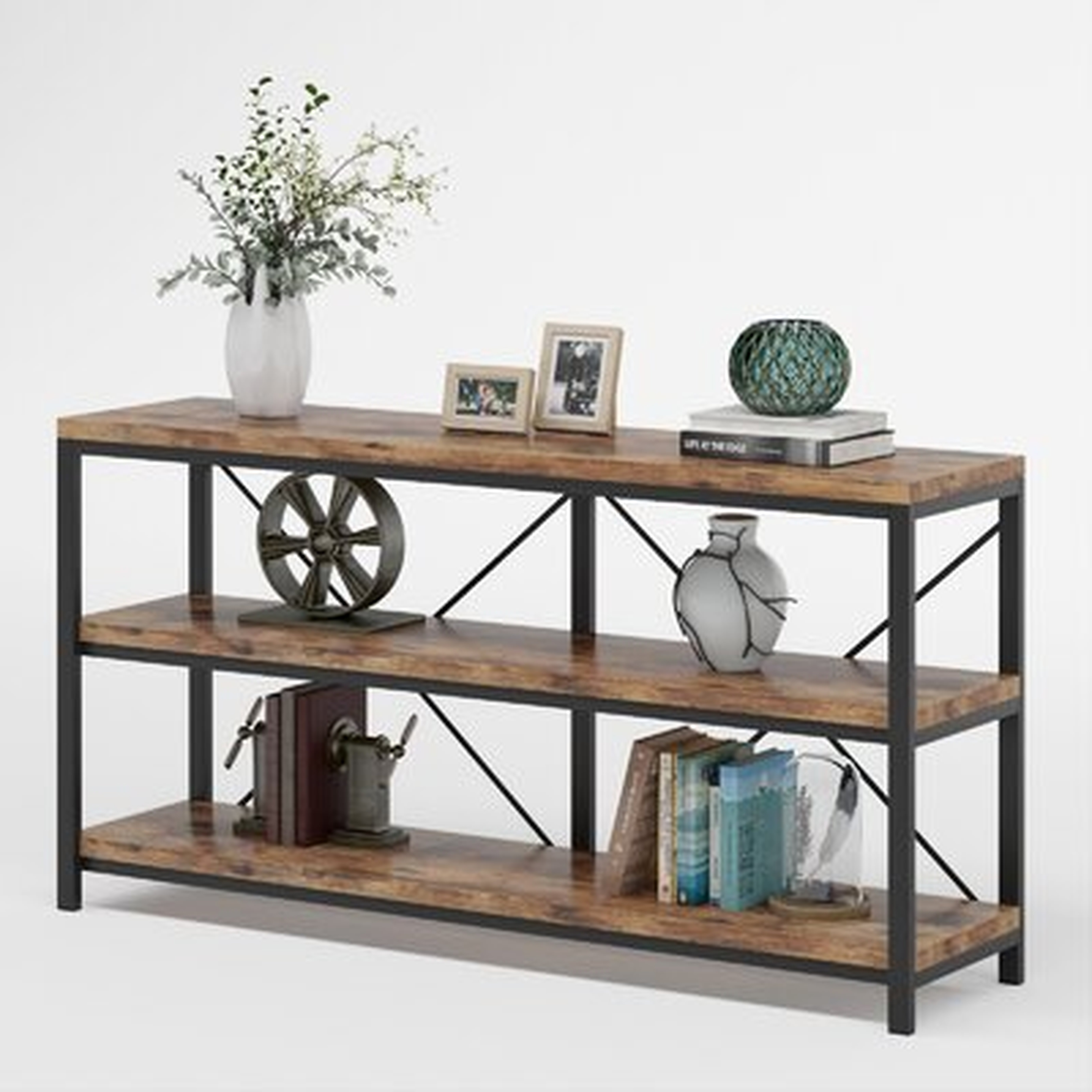 55" Console Table, TV Stand, Sofa Table With Storage Shelves - Wayfair
